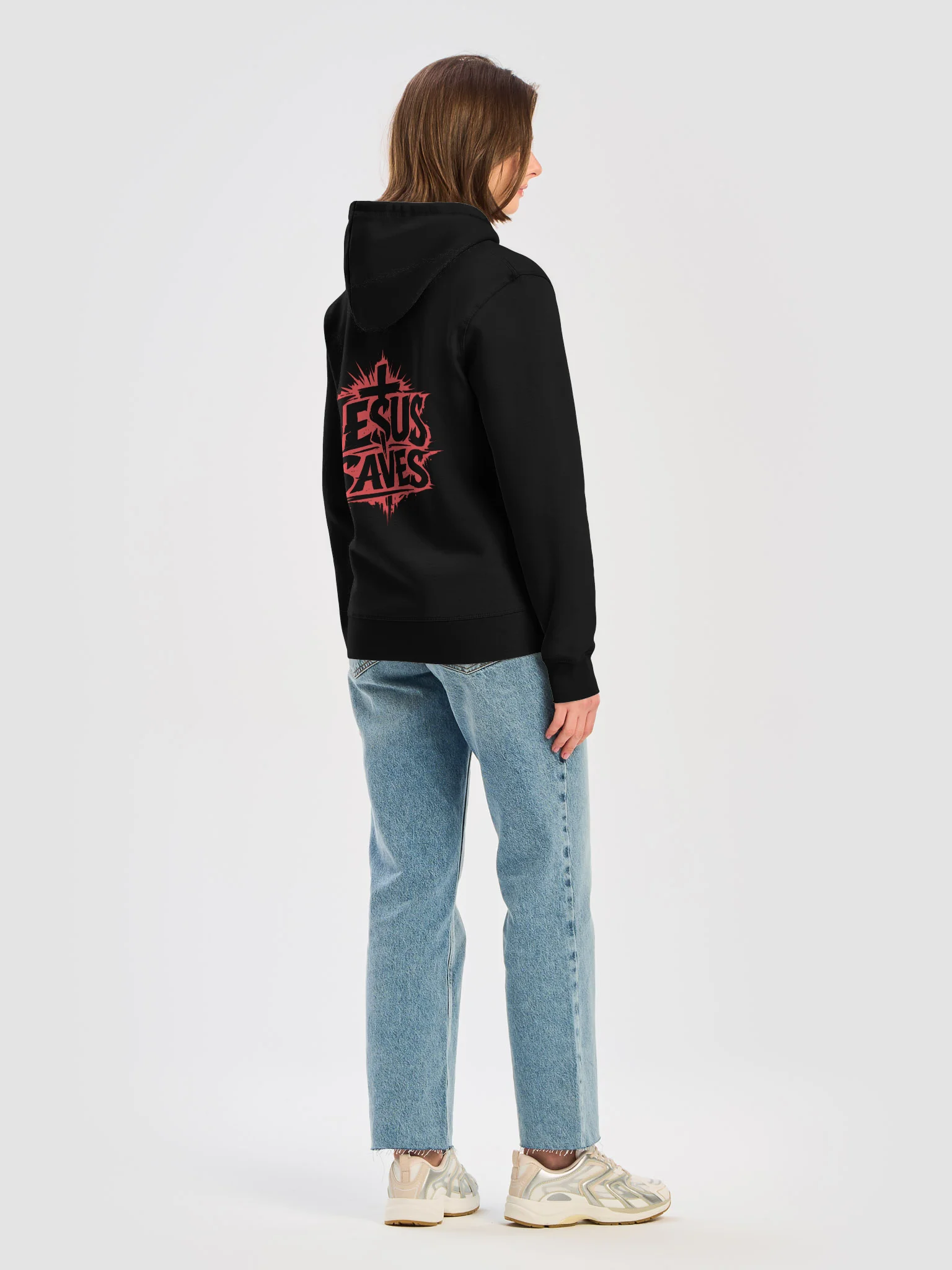 Jesus Saves Hoodie (red tex - back) product image (8)