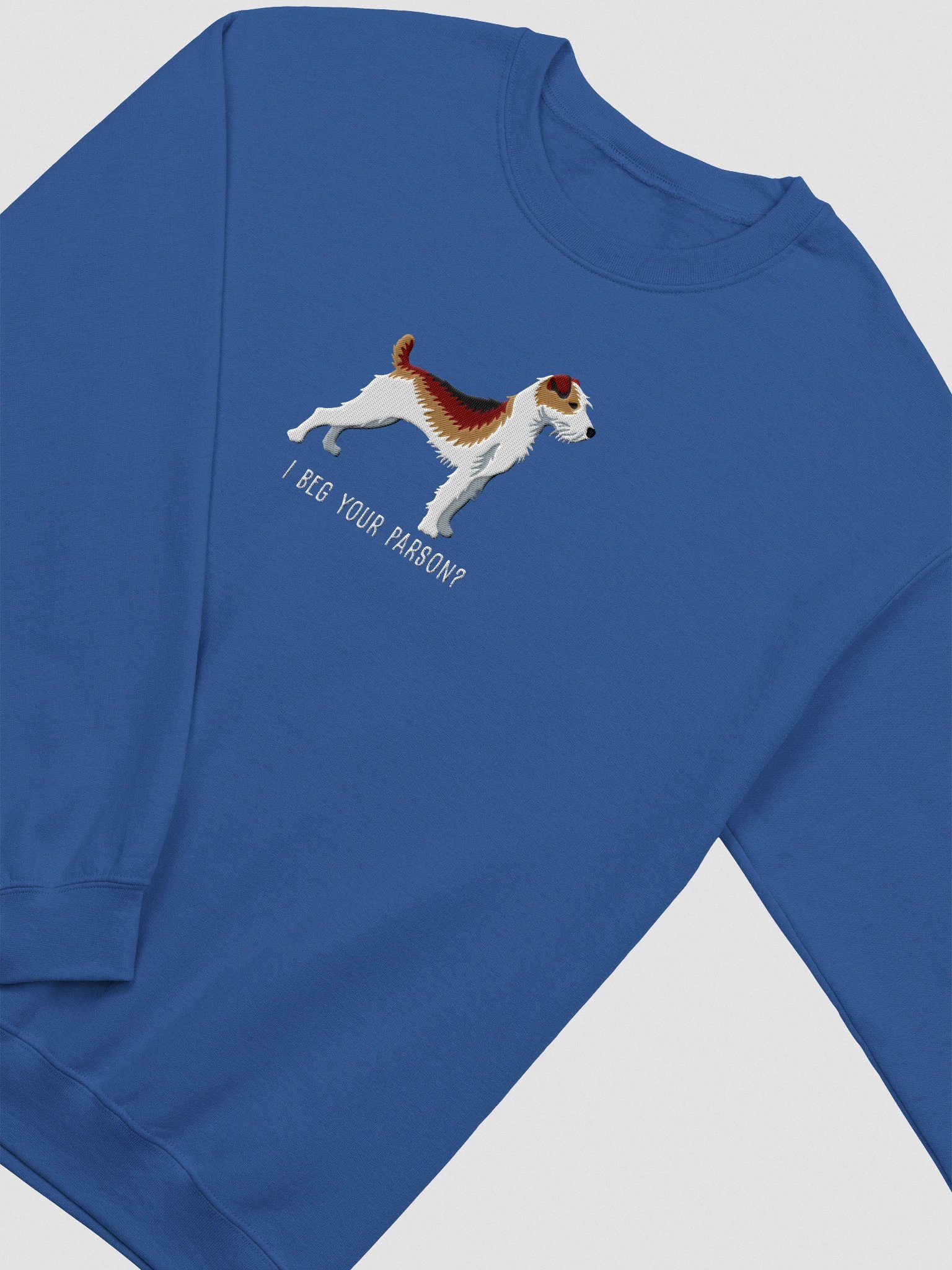 I Beg Your Parson? Sweatshirt (Embroidered) of a Parson Russell Terrier(Brown) product image (6)