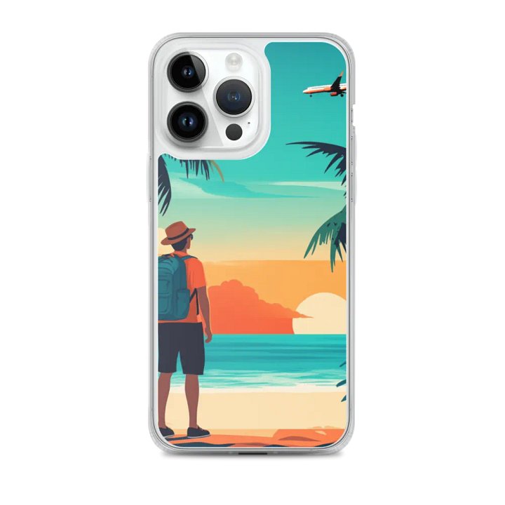 MagSafe® Clear Case for iPhone® | AI Escapes: Beach Vacation Design Masterpiece product image (2)