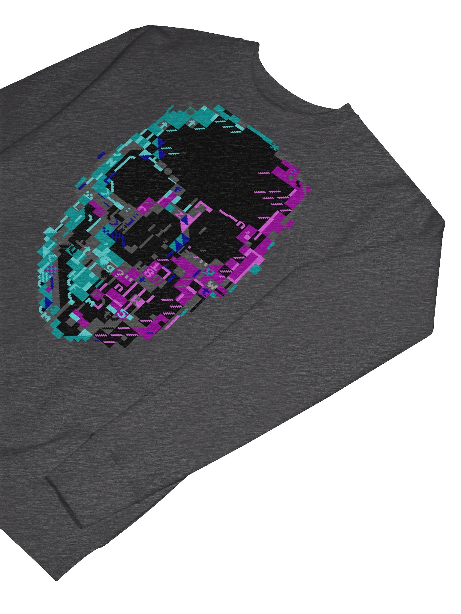 Cyberpunk ASCII Glitch Skull Sweater product image (7)