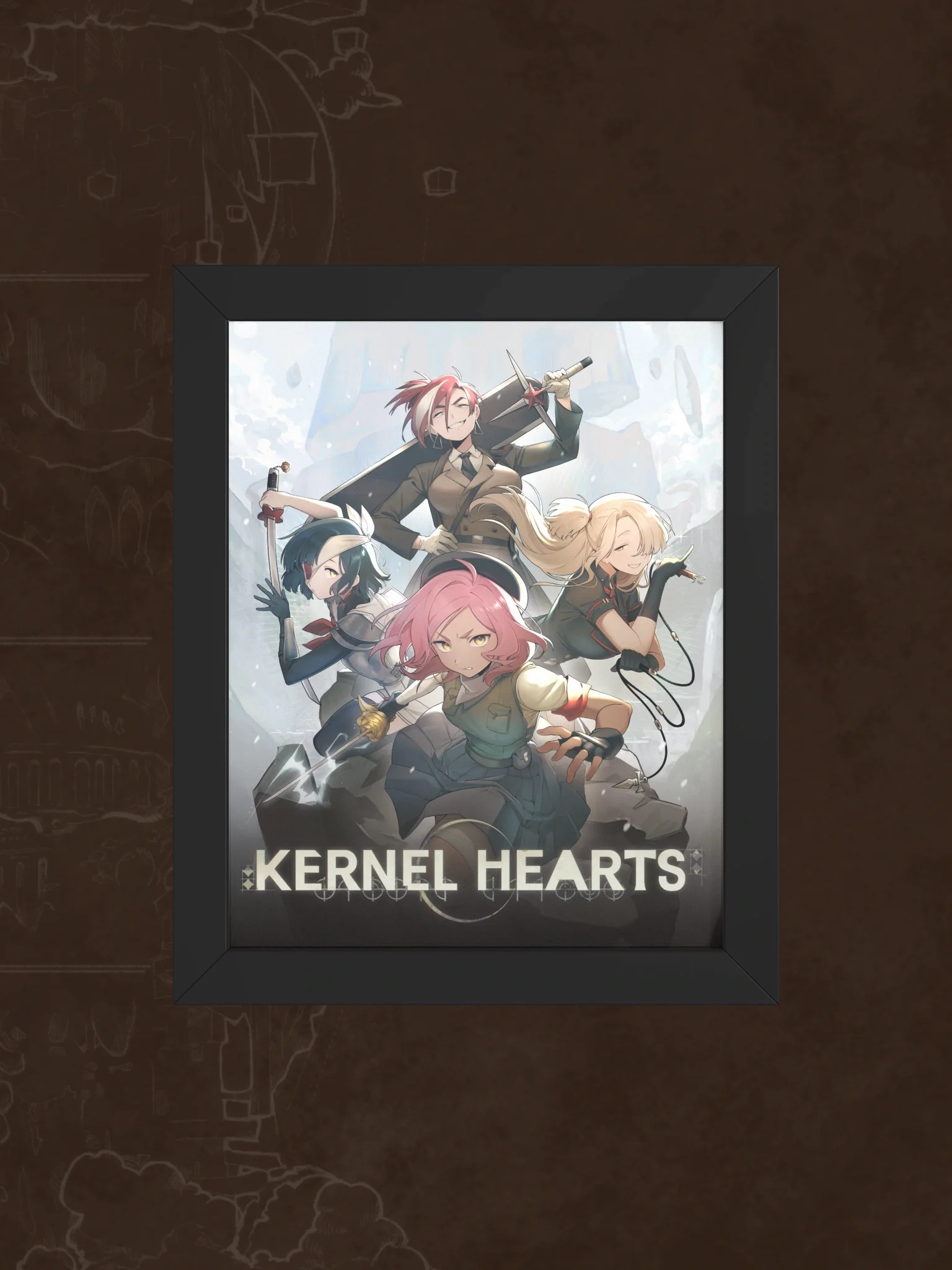 Framed Kernel Hearts Key art print product image (4)