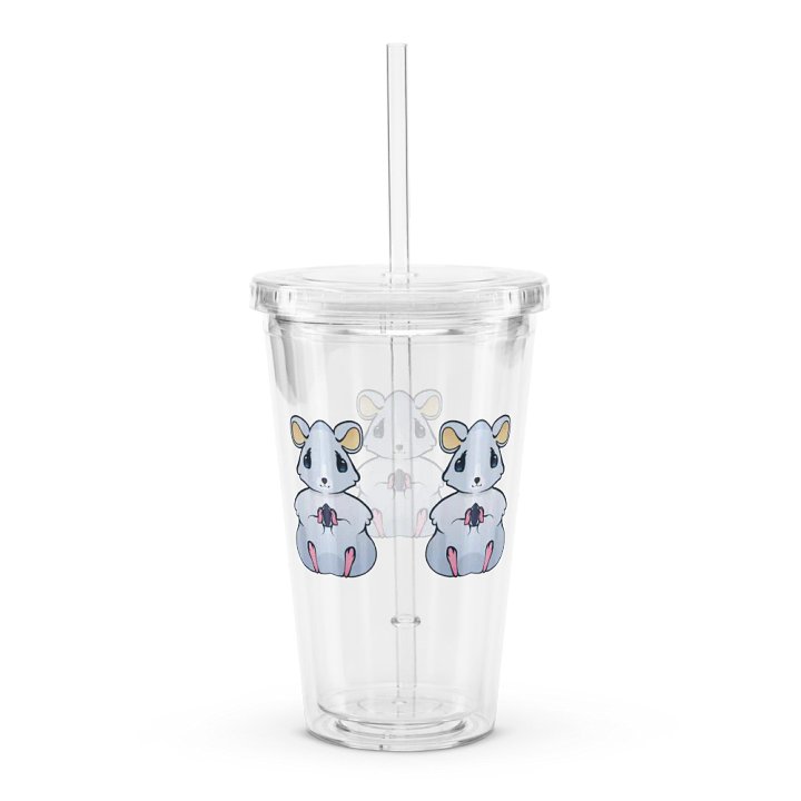 Hamster Holding A Seed Double Wall Clear Plastic Tumbler (16 oz) product image (2)