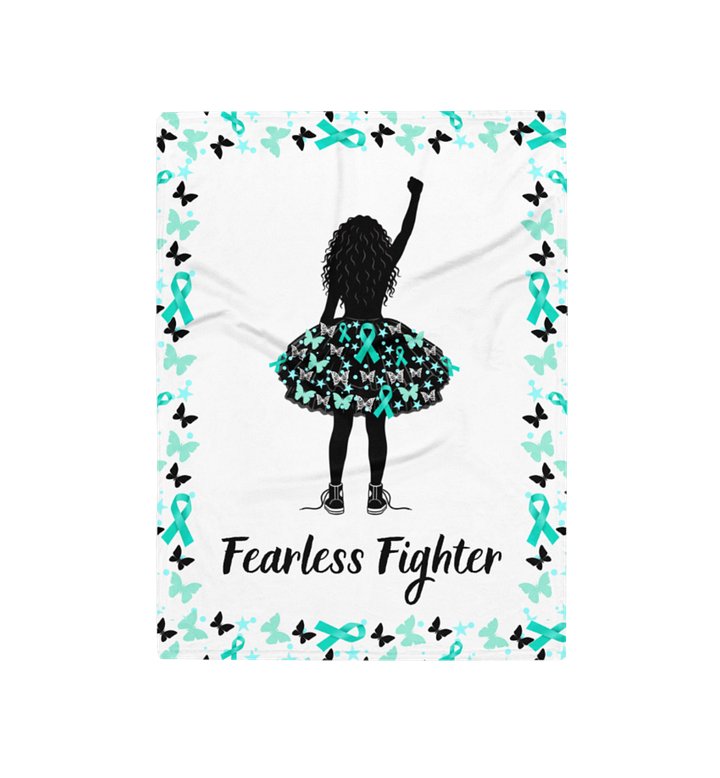 Ovarian Cancer - Fearless Fighter Throw Blanket product image (1)