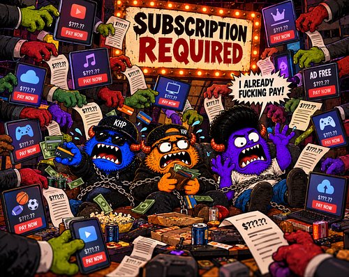 Everything is a subscription now. 
Movies. Music. Games. Sports. Storage. Ad-free. Premium. Premium Plus. Premium Plus Plus p...
