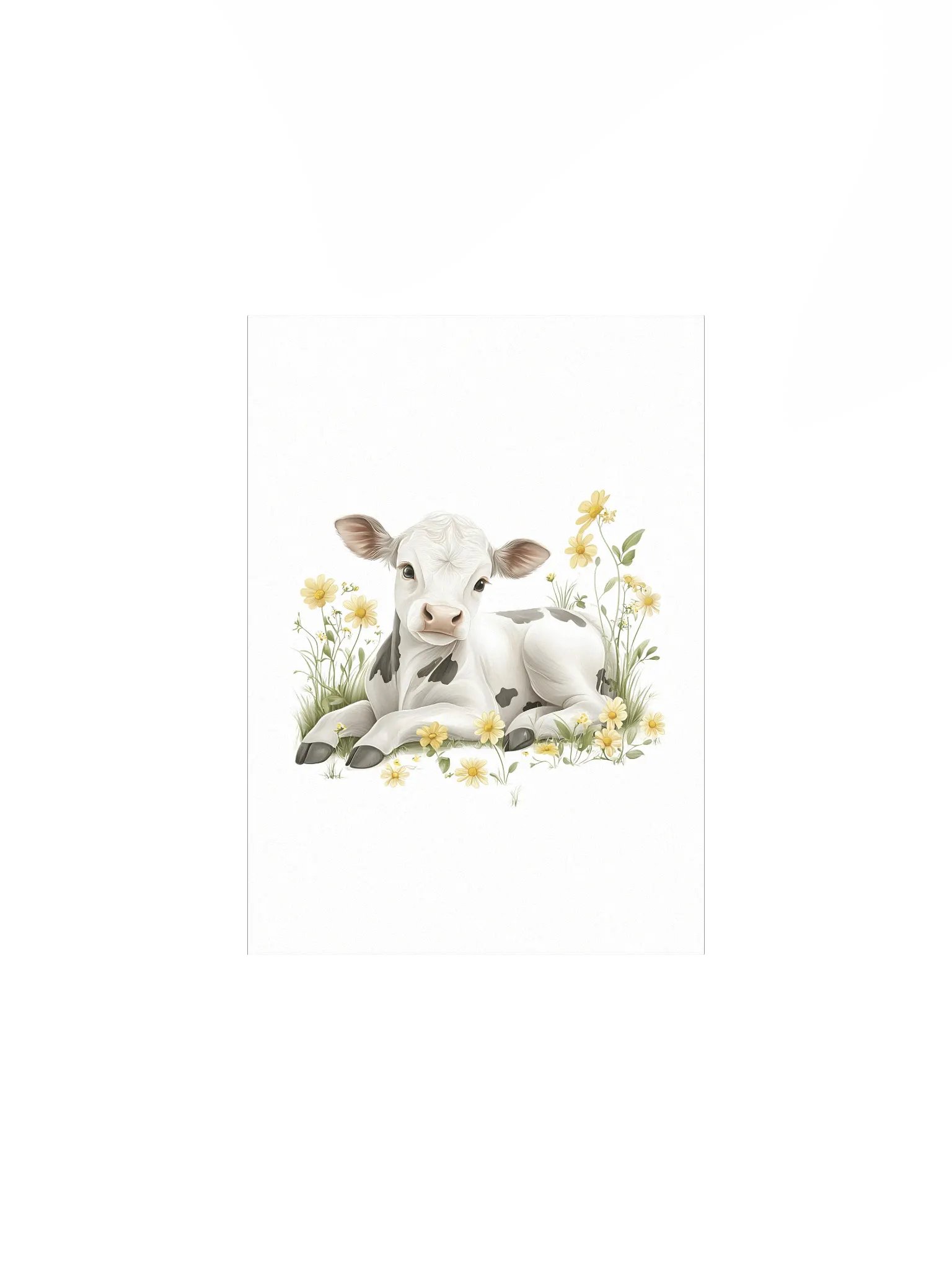 Holstein Cow in Yellow Wildflowers Farmhouse Nursery Print product image (2)