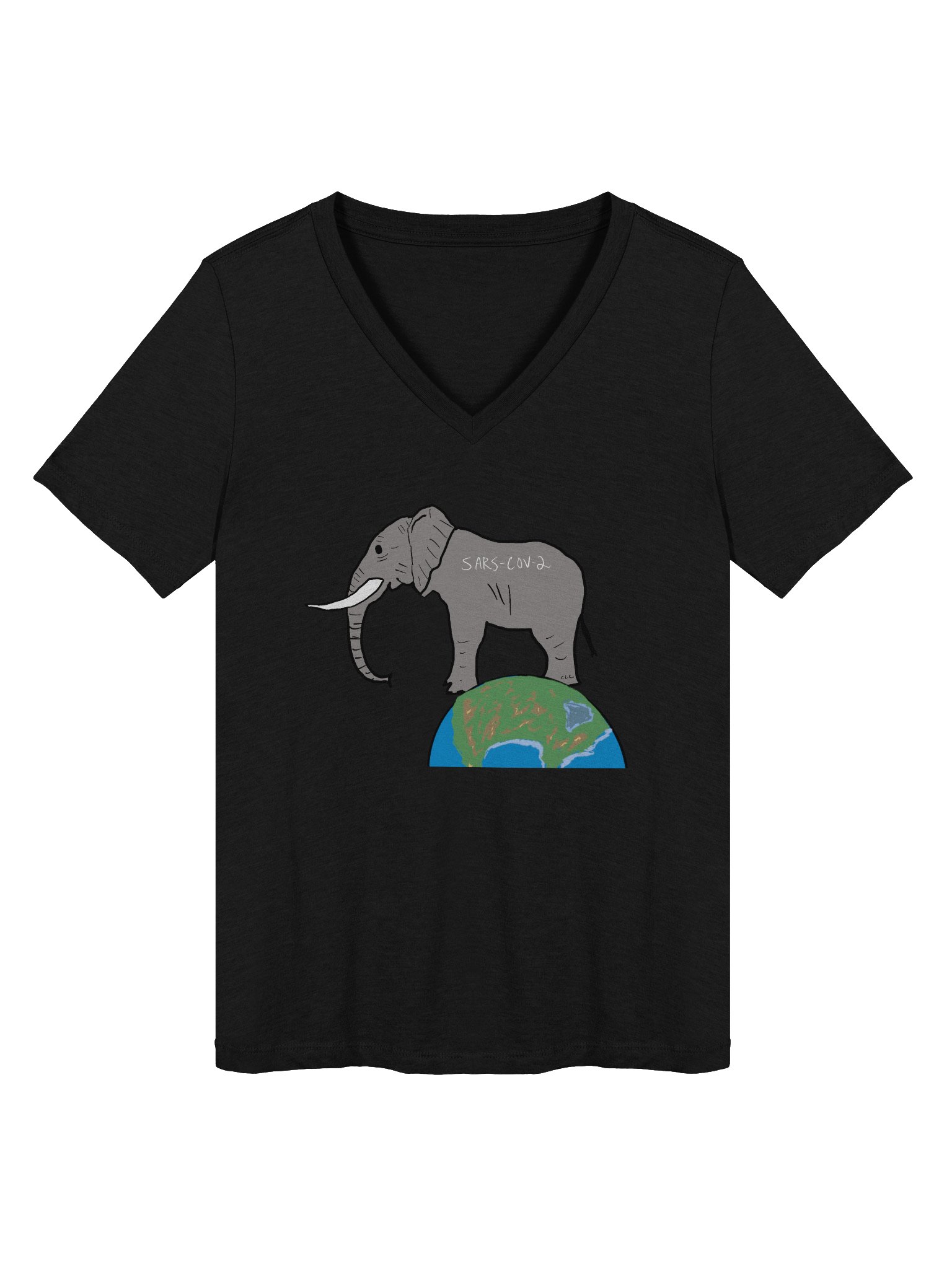 Elephant In The Room v-neck tee (covid) product image (1)