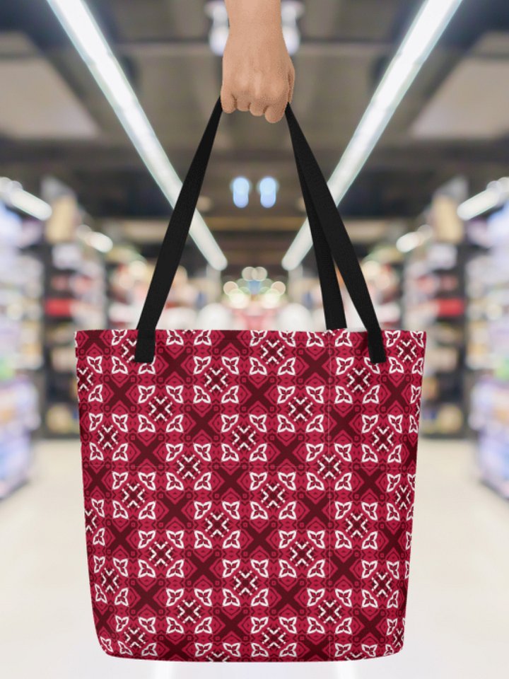 Red Symmetry All-Over Tote Bag product image (1)