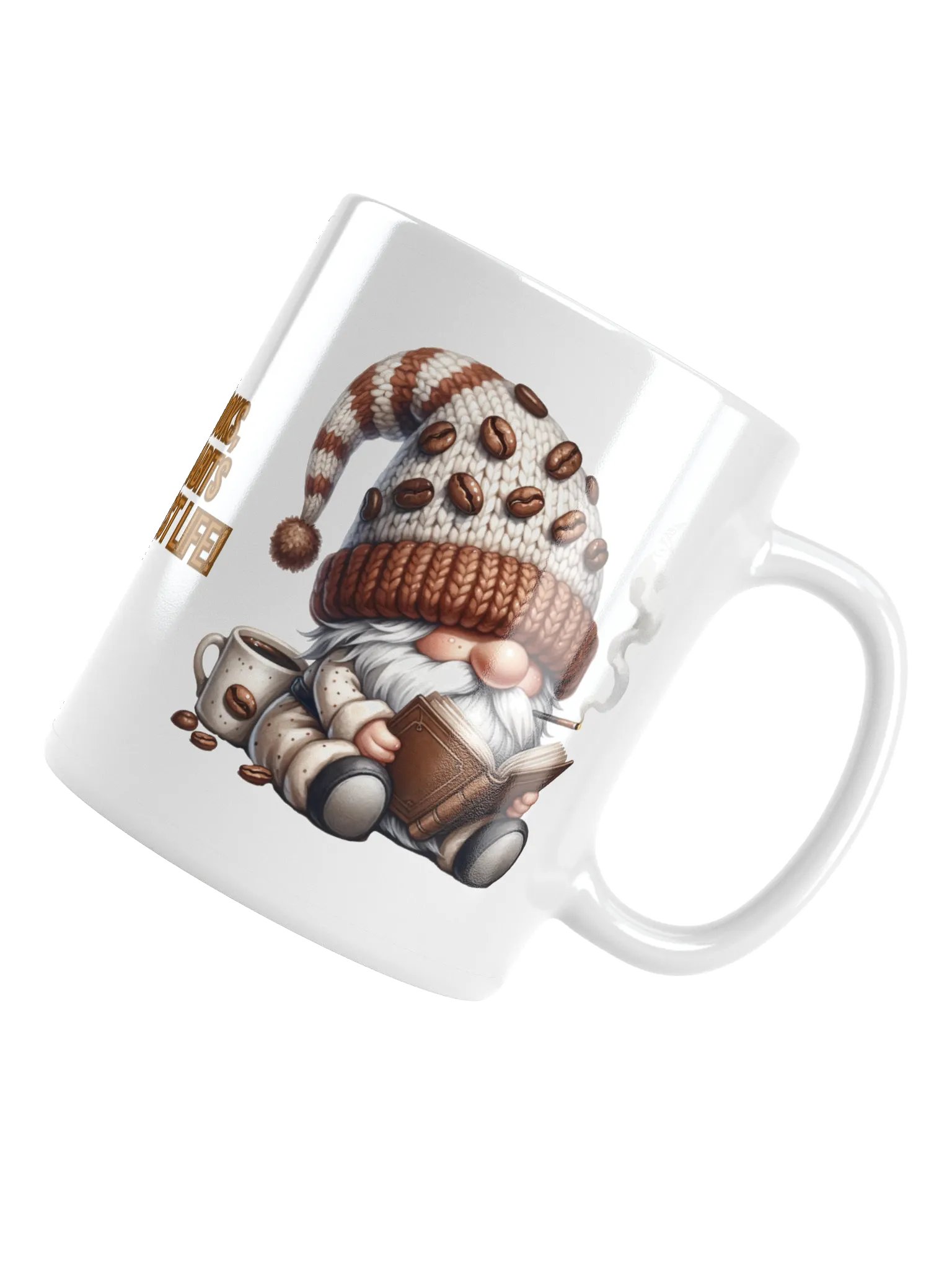 Coffee books bad habits Gnome life Ceramic Mug product image (4)