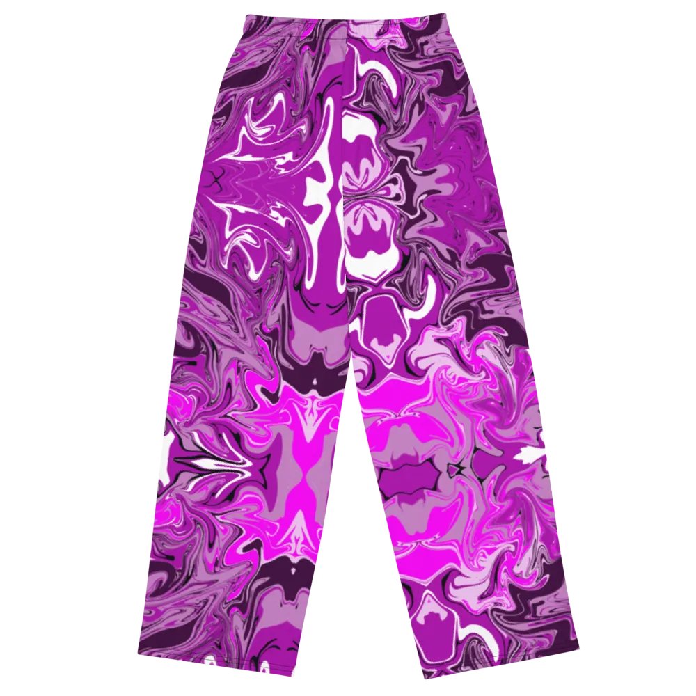 Pink Swirl Unisex Wide Leg Bottoms product image (2)