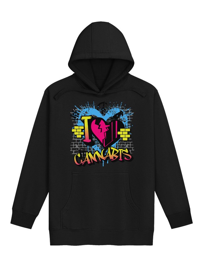 Graffiti "I ♥ Cannabis” Hoodie – Urban Street Weed Art Pullover | Premium Unisex Fit product image (2)