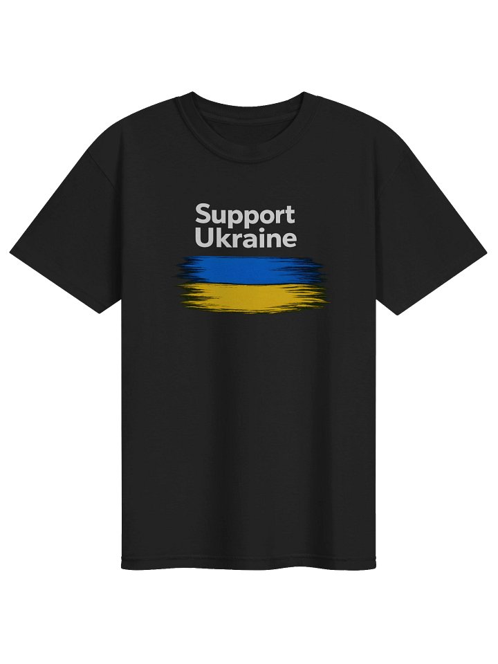 Man Comfort T-shirt Support Ukraine Flag, black product image (1)