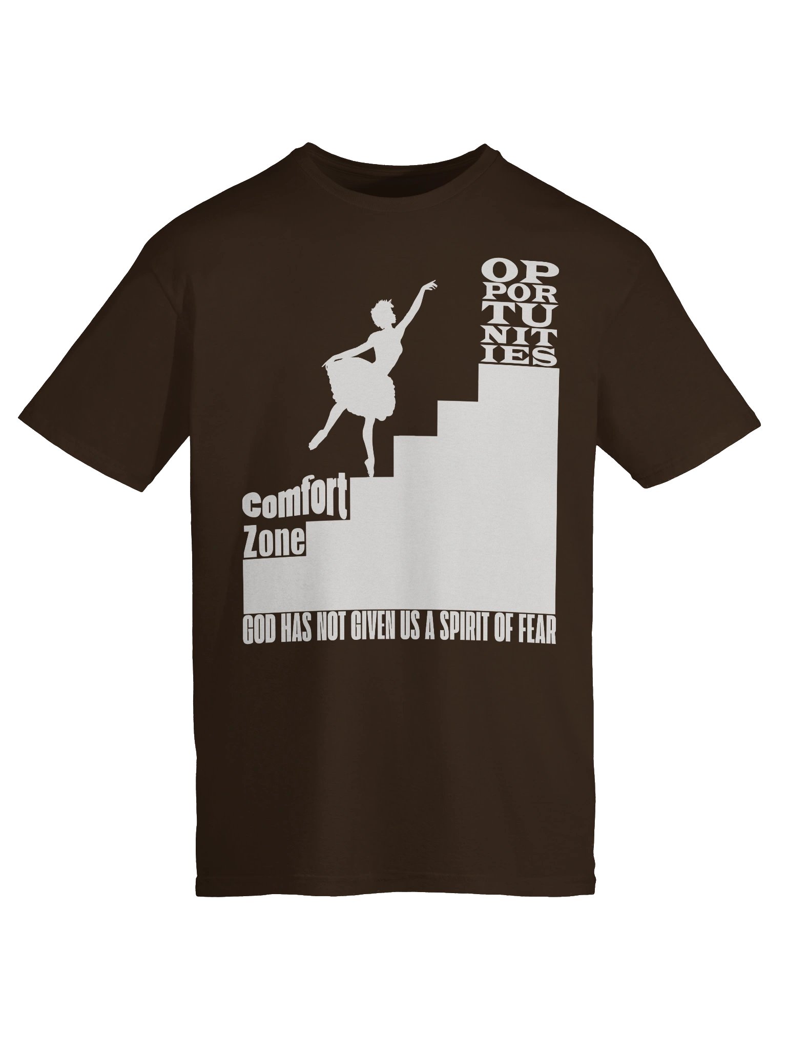 Opportunity begins at the end of our comfort zone. T-shirt product image (36)