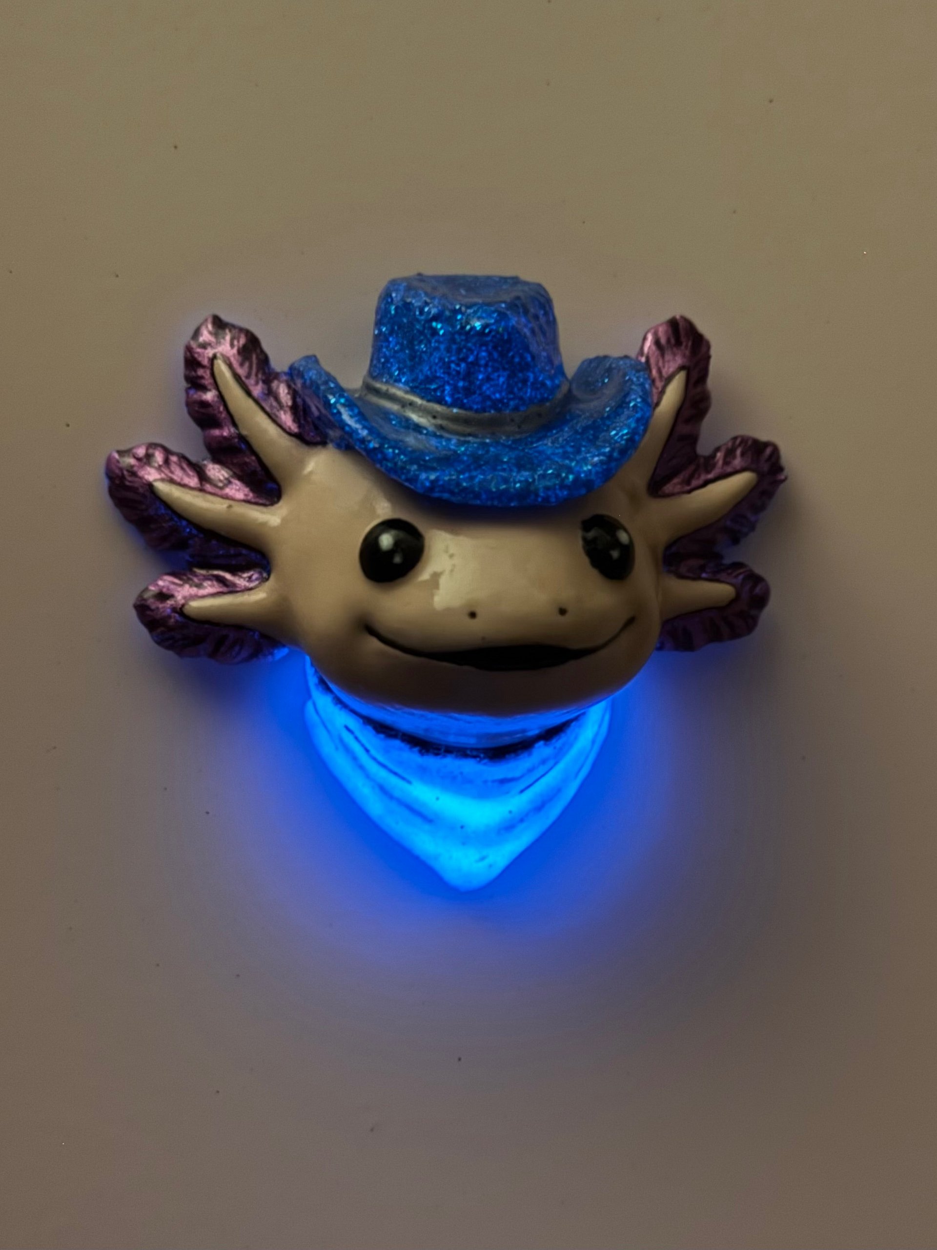 Hand-Painted Axolotl Magnet (Blue) product image (4)