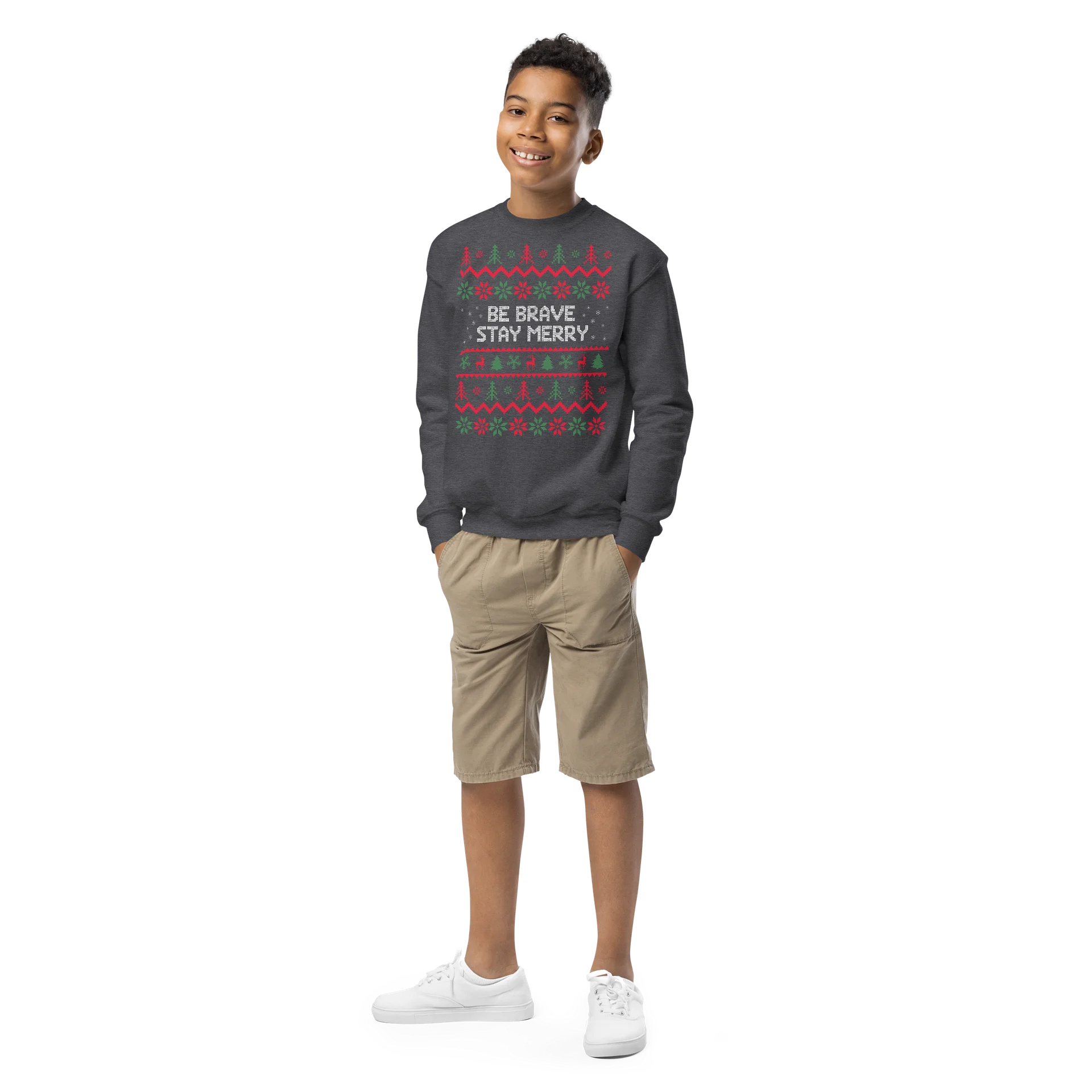 Be Brave Stay Merry 2026 Youth Crewneck product image (1)