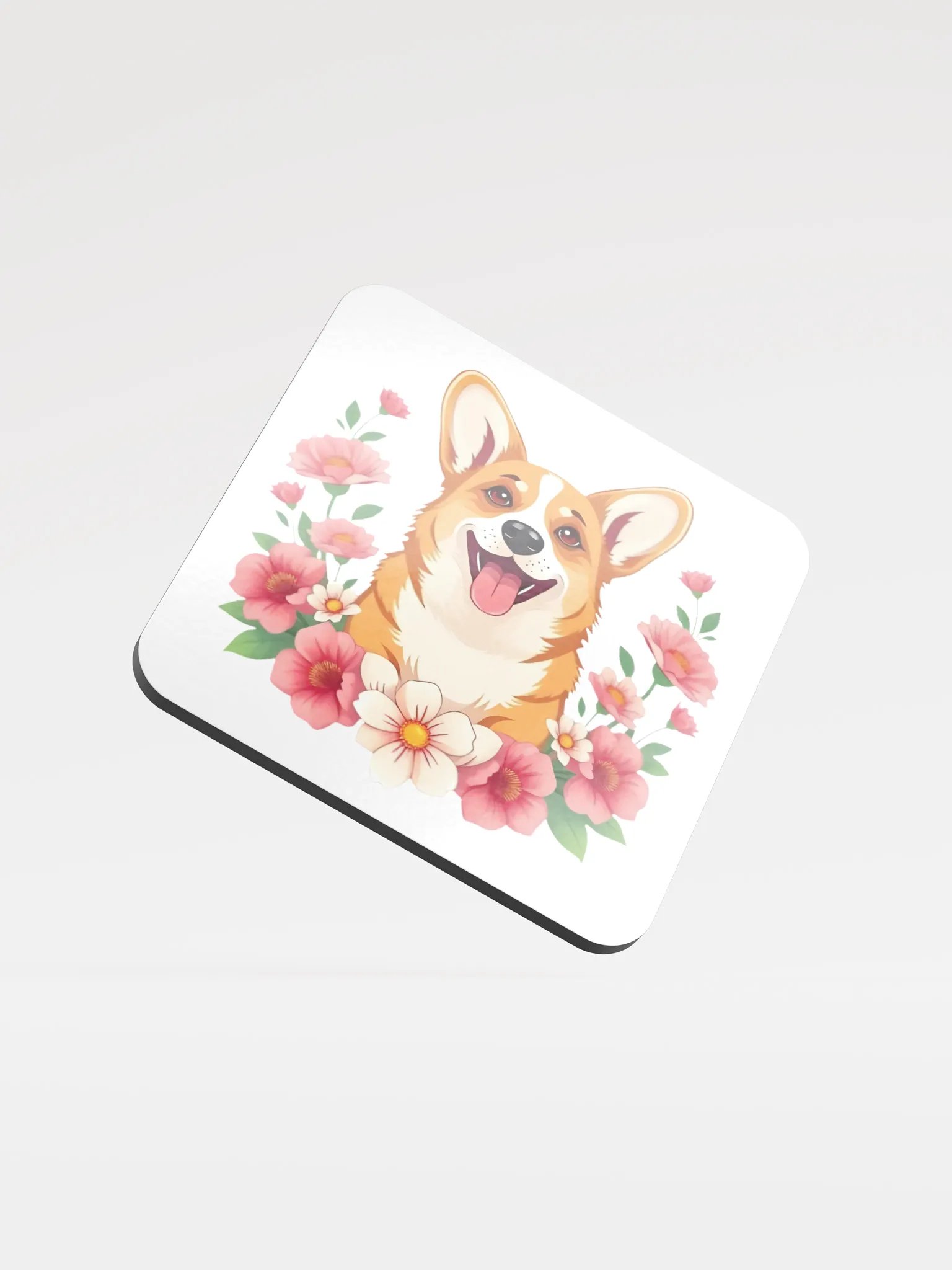 Floral Corgi Cork Coaster product image (2)