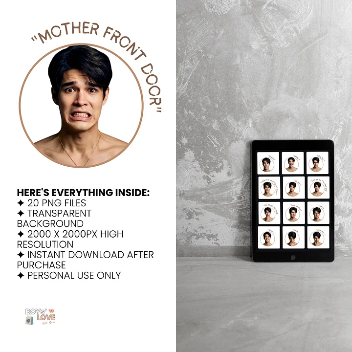 BL Actor Digital Sticker Pack | Funny Boys Love PNG Stickers | GoodNotes iPad Stickers | Thai BL Fan Gift | Instant Download product image (2)