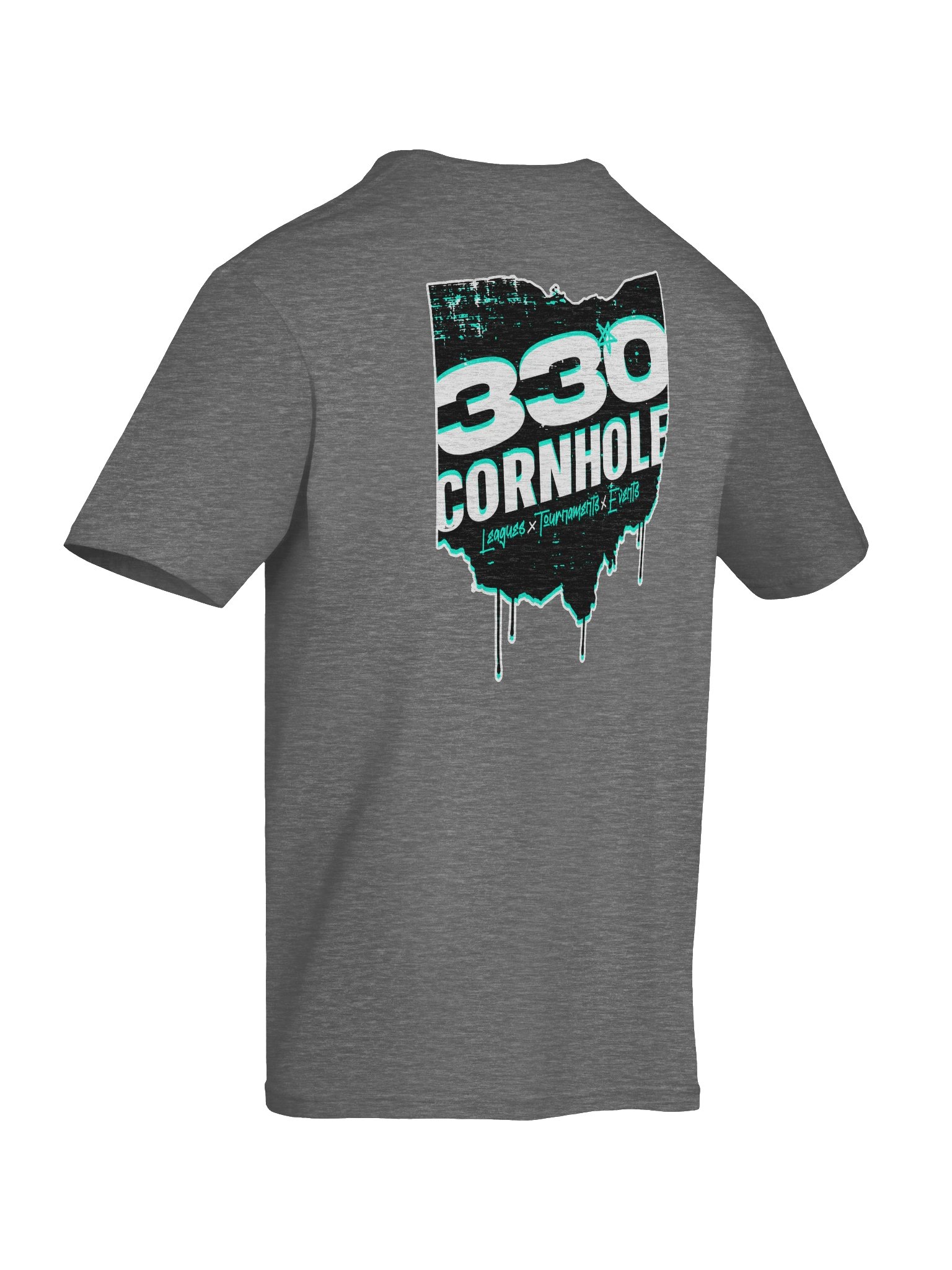Gildan Softstyle 330 Cornhole Grunge State Outline T-Shirt - Back Logo product image (54)