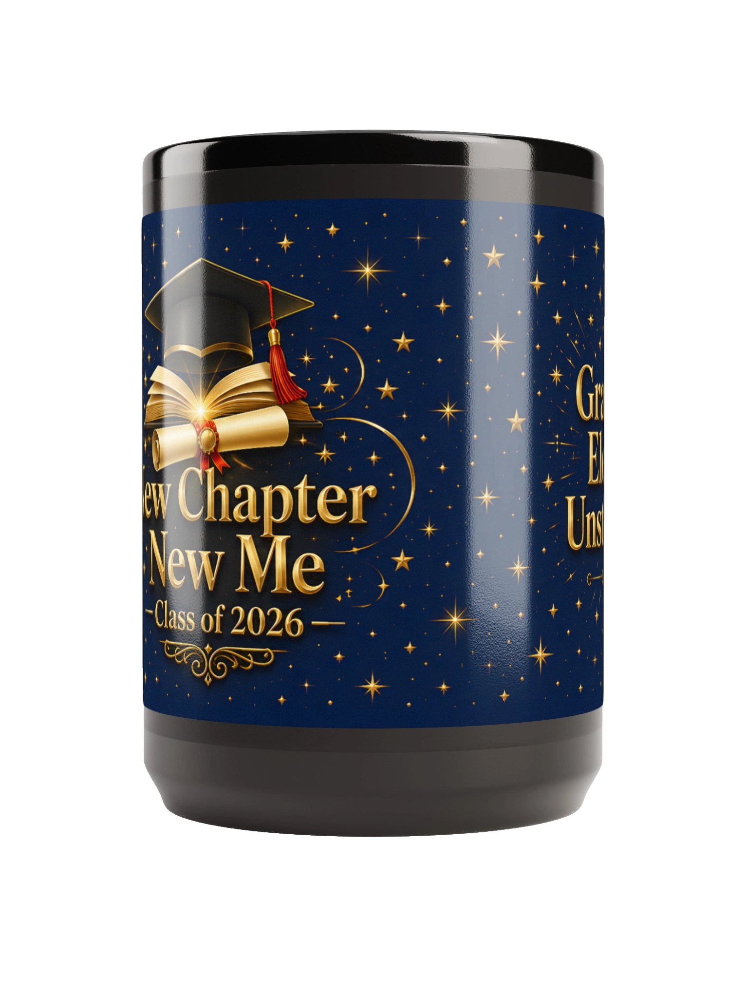 "New Chapter New Me" Graduation Mug — Navy Wrap product image (2)