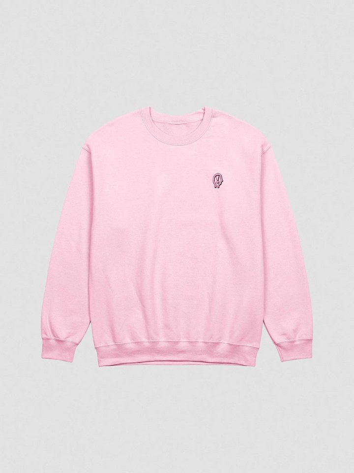 EXCLAIMING MENTALLY (L.C. pink and white design) embroidered crewneck product image (10)