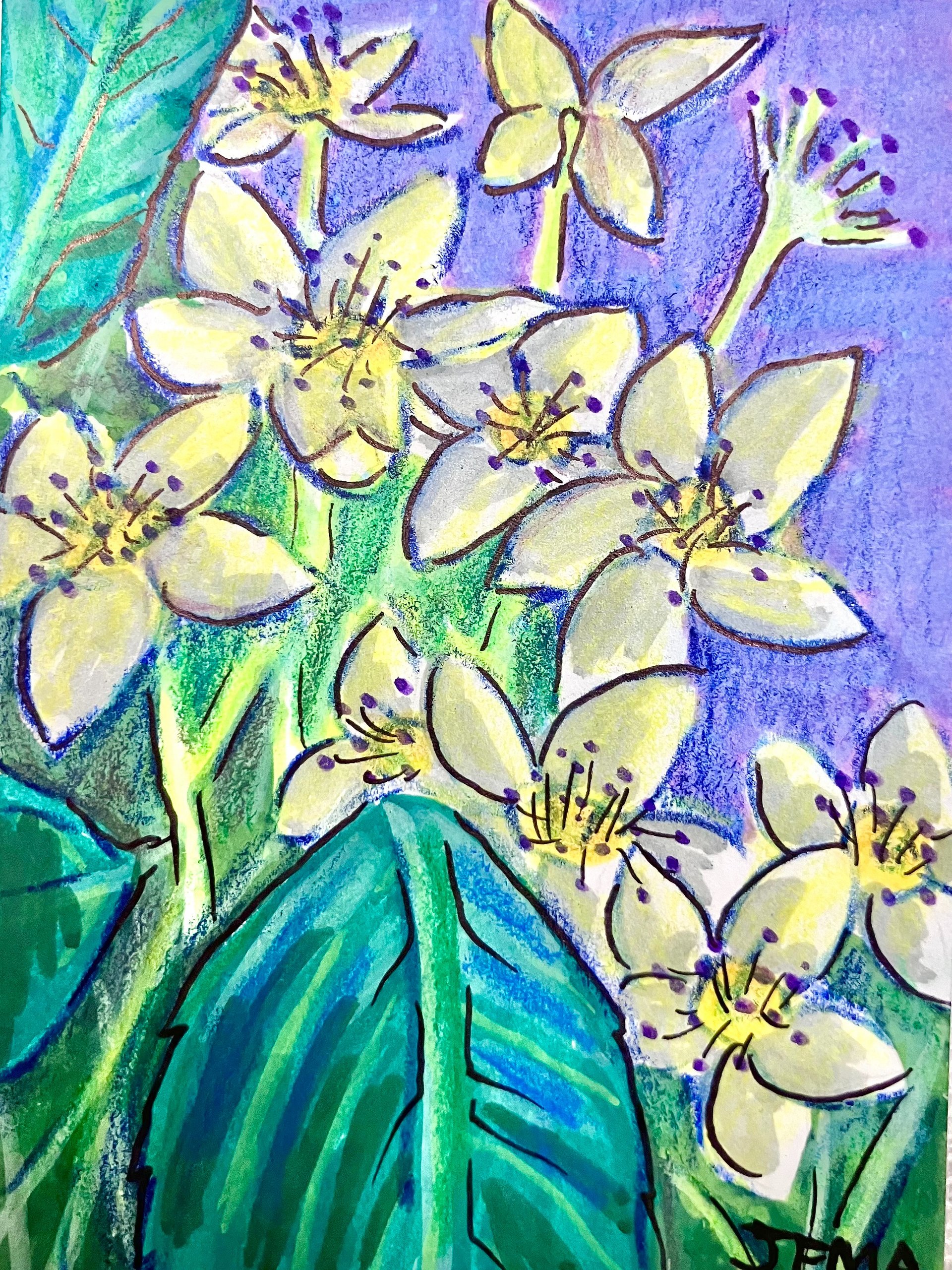 Car Park Flowers ACEO Original Marker Artwork product image (1)