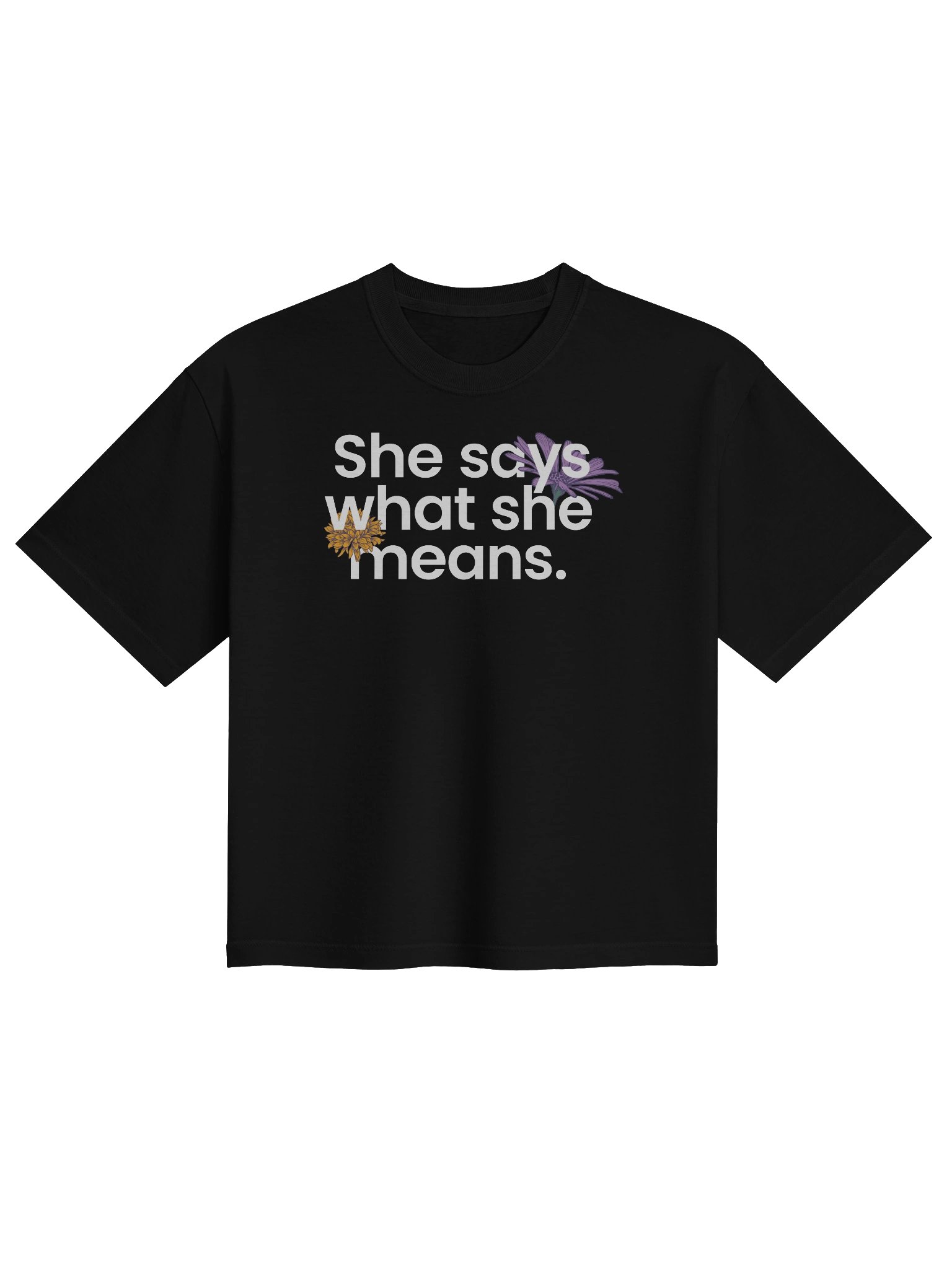 She Says Women's Dark Boxy T-Shirt product image (1)