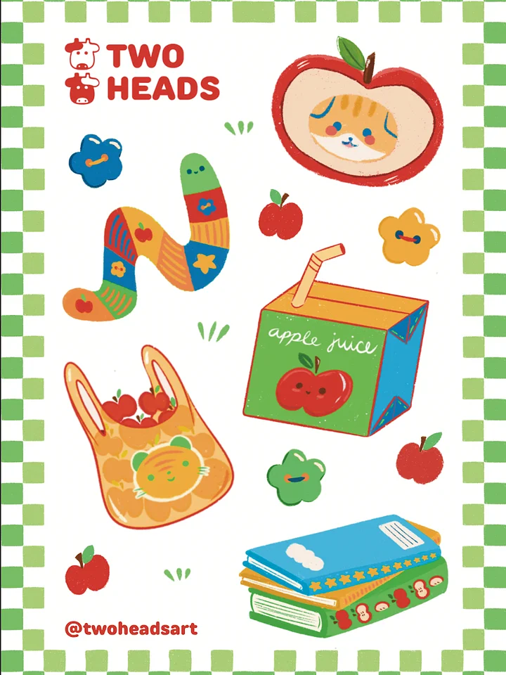 Happy Apples Sticker Sheet product image (1)