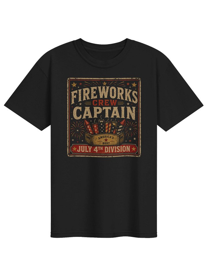Fireworks Crew Captain T-Shirt | Vintage 4th of July Family Tee product image (1)