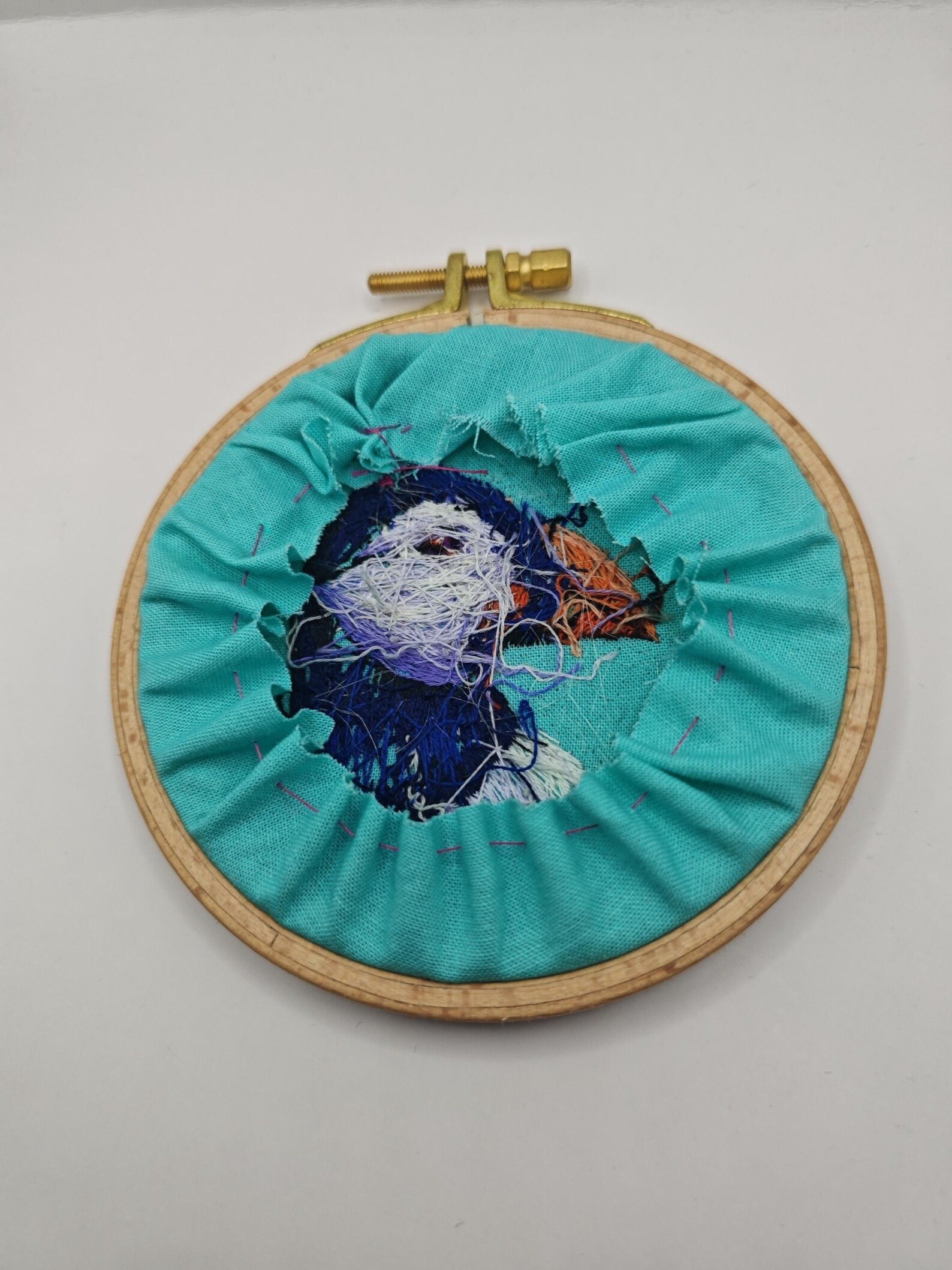 Puffin Hand Embroidery Pattern: Realistic Nautical Bird Thread Painting (PDF Digital Tutorial) product image (5)