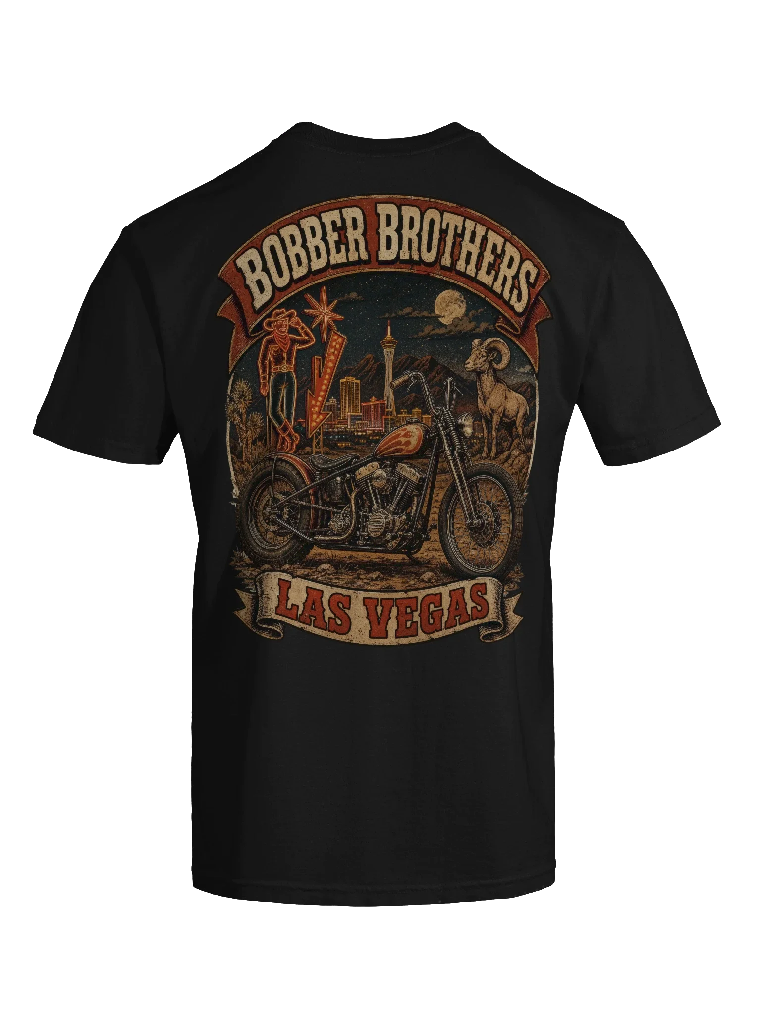 Las Vegas motorcycle t-shirt design by Bobber Brothers