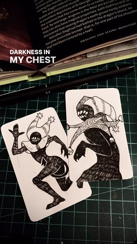 My favorite midnight activity: drawing mini hand drawing cards for Patreon’s Nobles of Hell (VIP-only gift)

It’s been a whil...