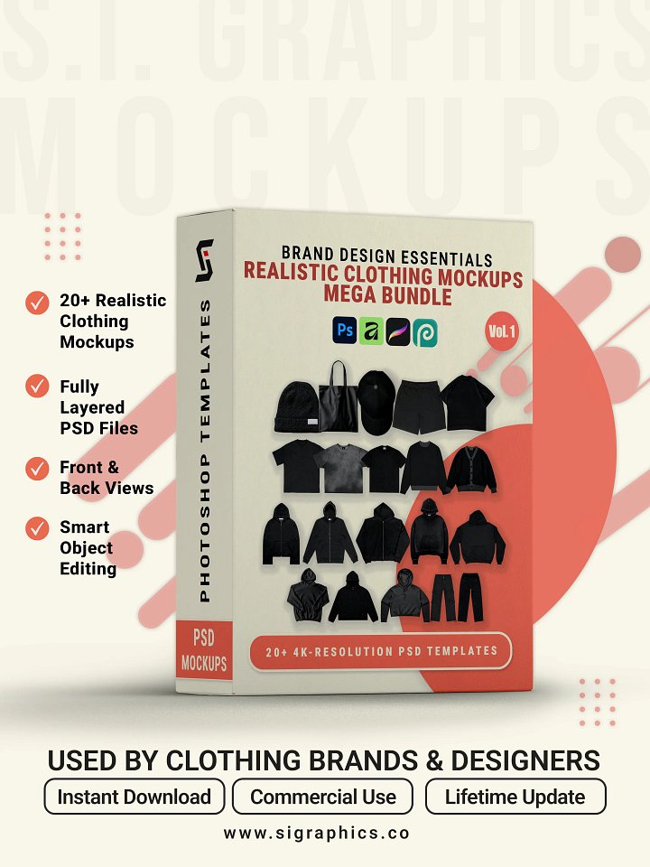 Realistic Clothing Mockups Mega Bundle product image (1)