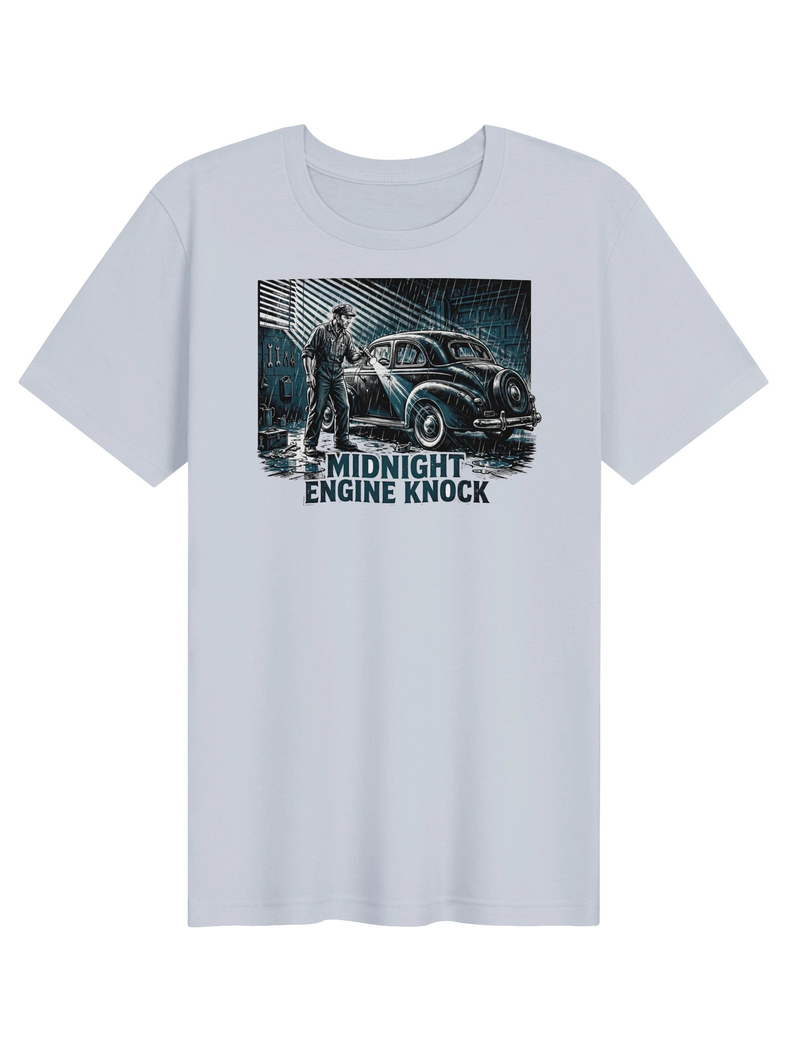 Midnight Engine Knock Film Noir Funny Mechanic T-Shirt product image (1)