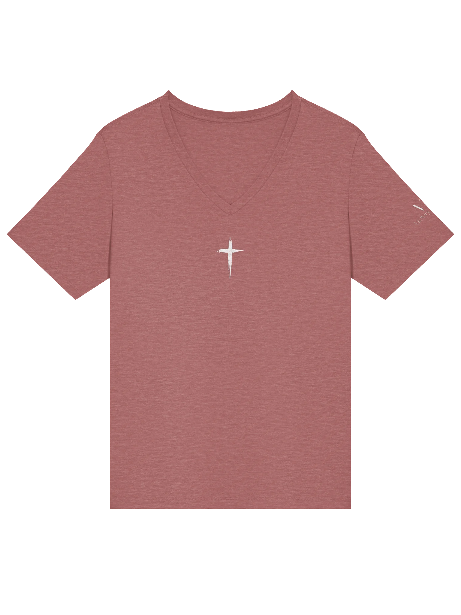 VIP Victory in Prayer Relaxed All Around Cross Womens V-Neck Tee product image (49)