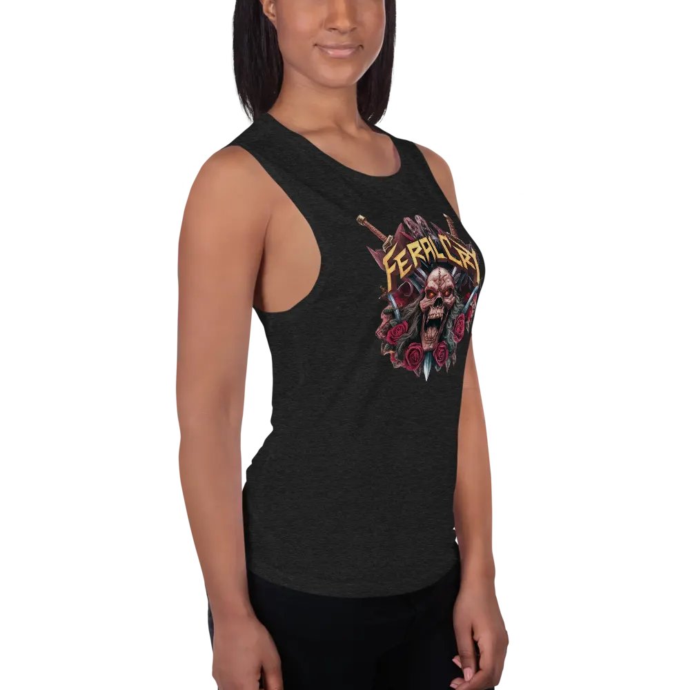 Feral Cry Demonic Skull Women's Muscle Tank product image (4)