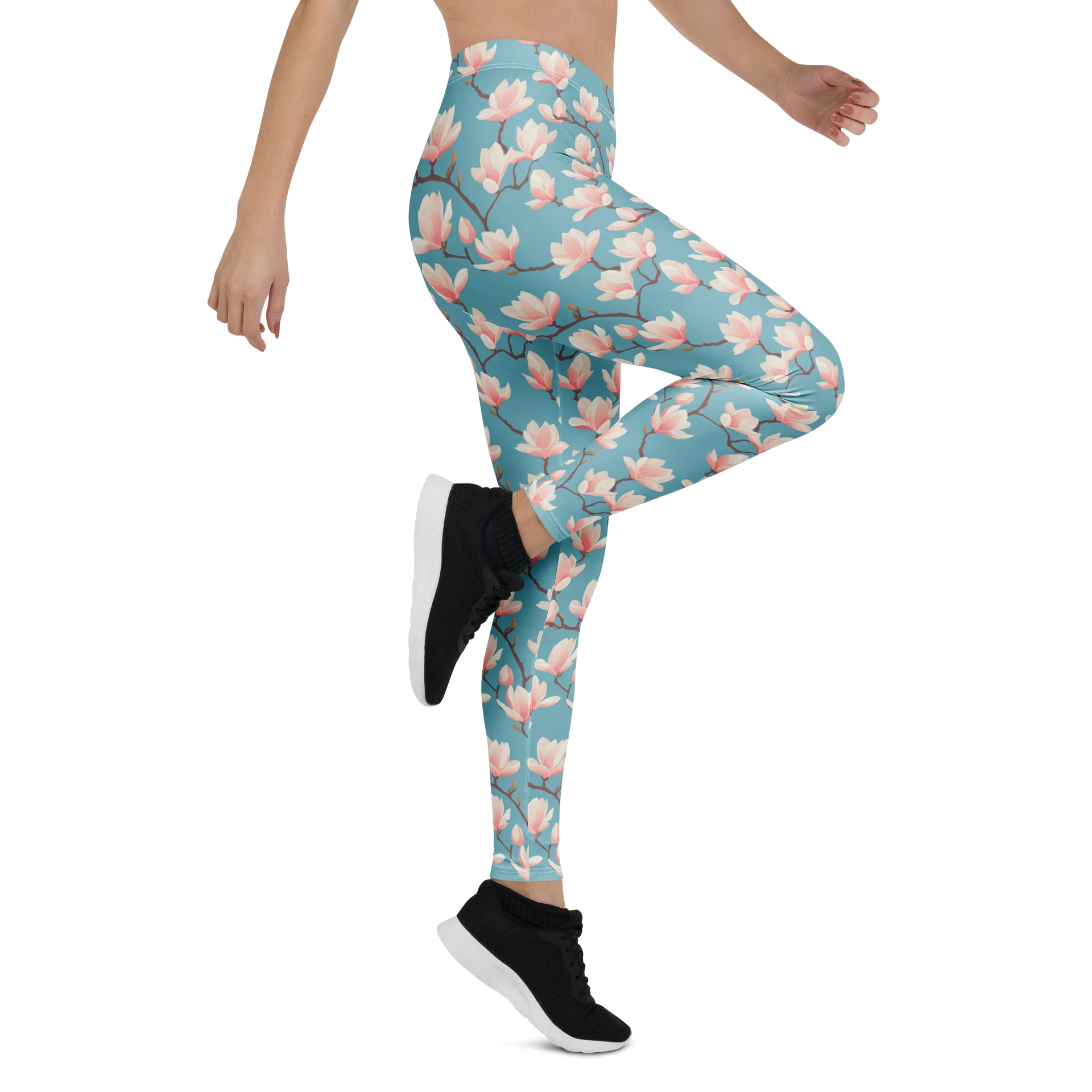 Elegant Magnolia Floral Leggings for Casual Outfits product image (6)