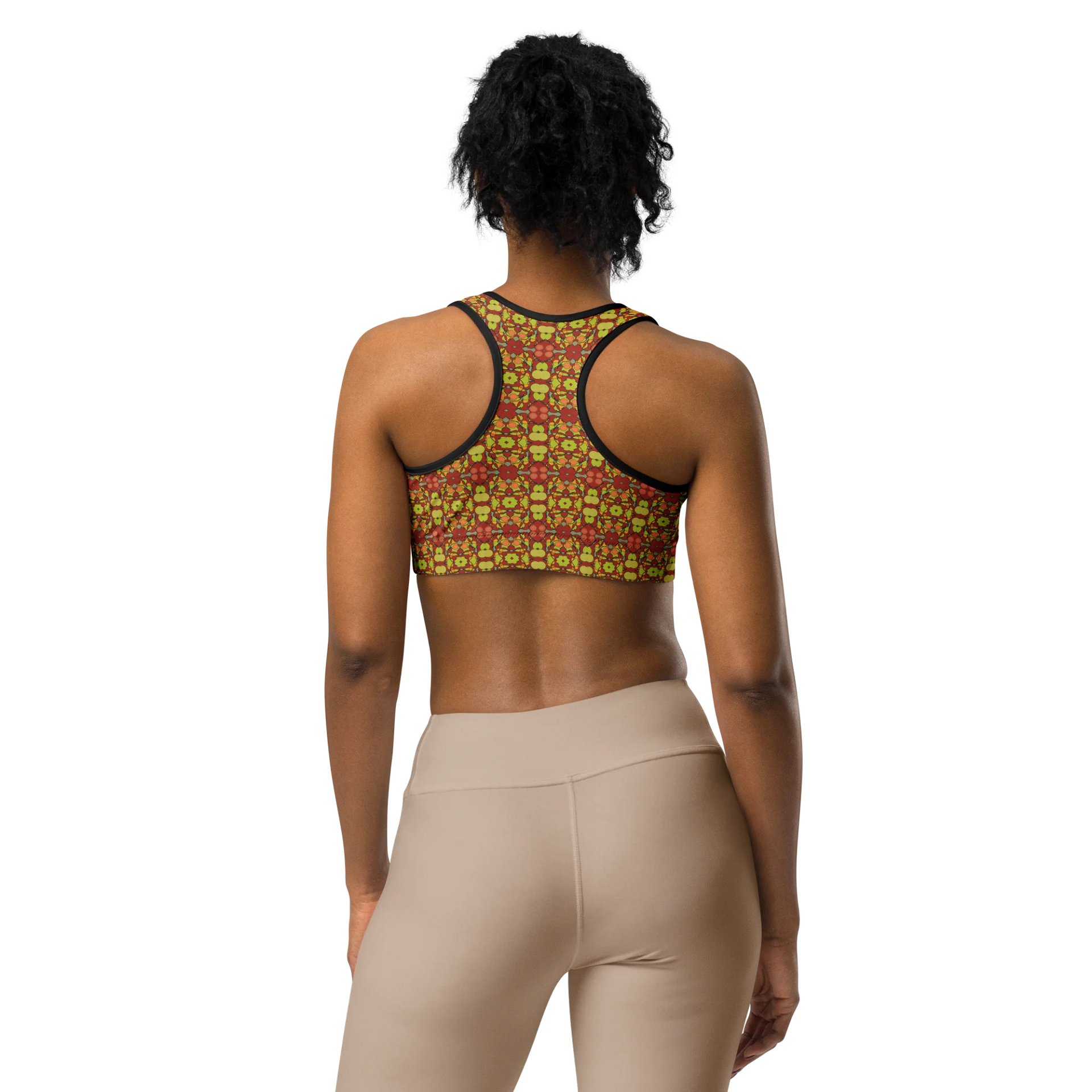 Tomato Glow – Vibrant Pattern Basic Sports Bra product image (7)