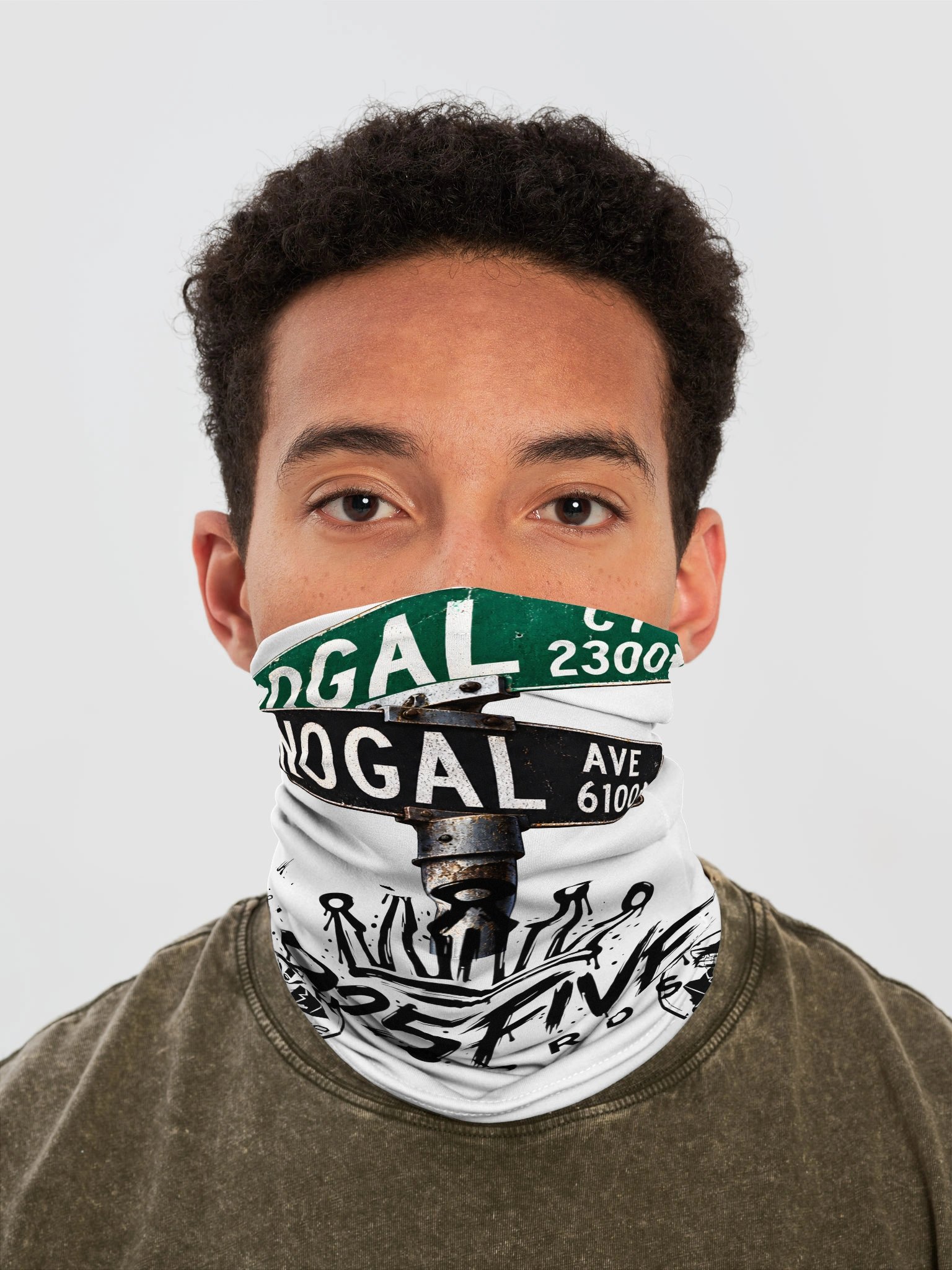 Nogal neck gaiter- white product image (1)