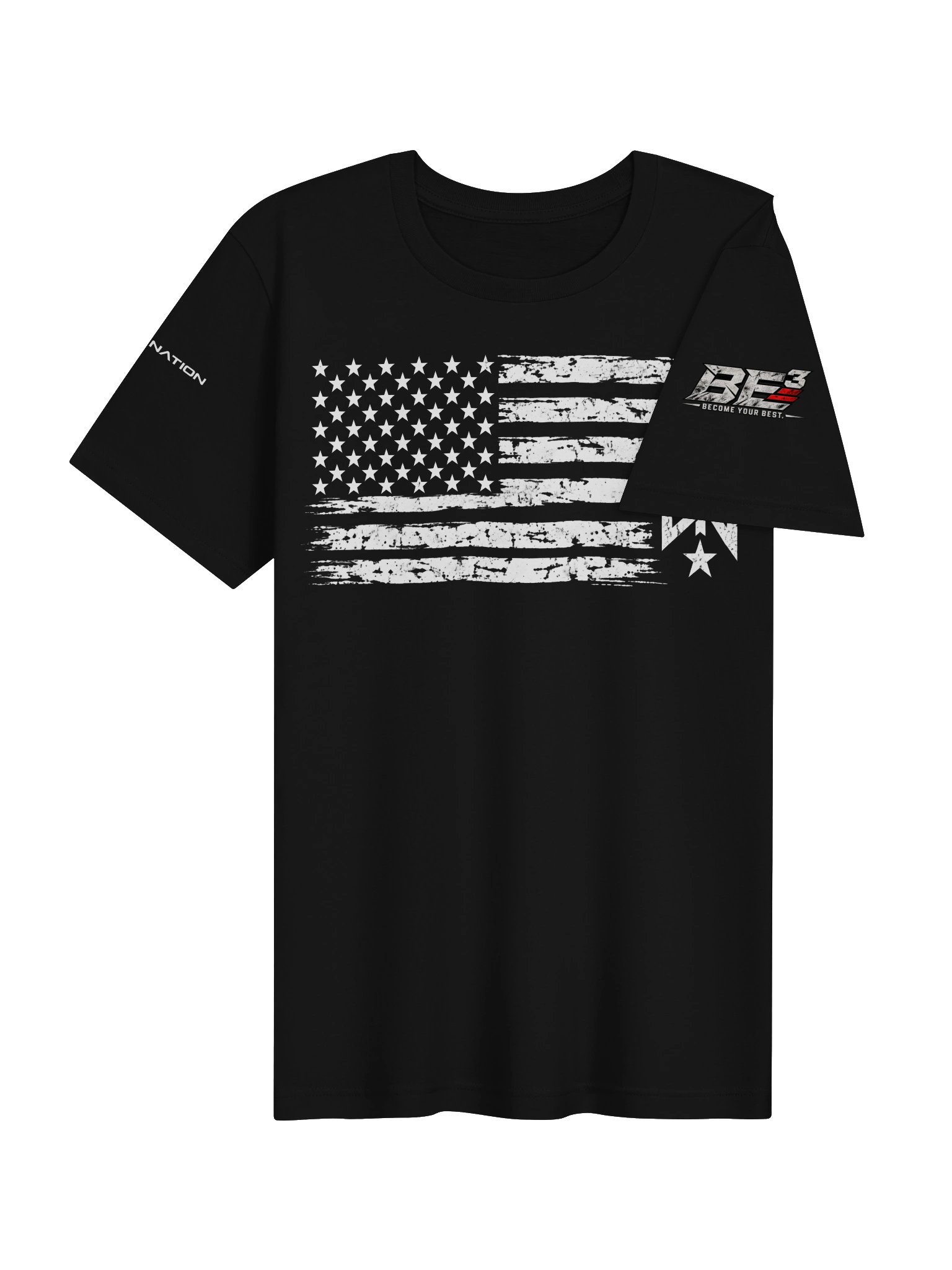 Beast Nation | Distressed American Flag Tee White product image (4)