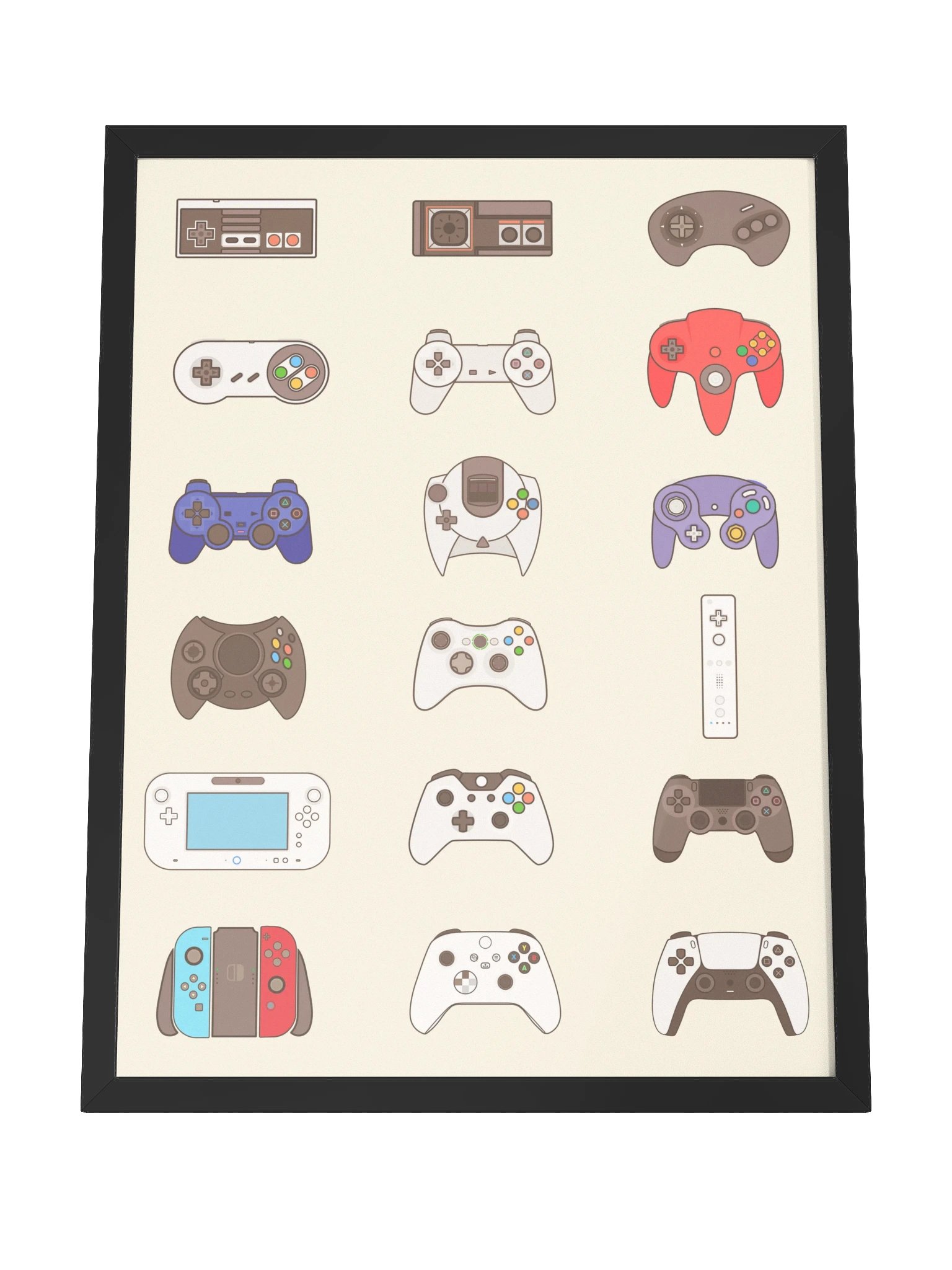 Video Game Controller Evolution (Beige) [3x4] | Framed product image (4)