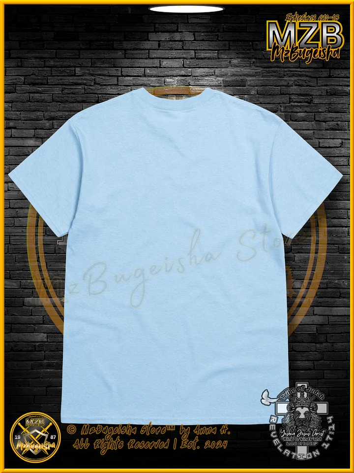 T-Shirt - MzBugeisha™ "Yeshua Jesus Christ King of kings " [V2/light-blue] Faith Based T-Shirt By Anna H. product image (2)