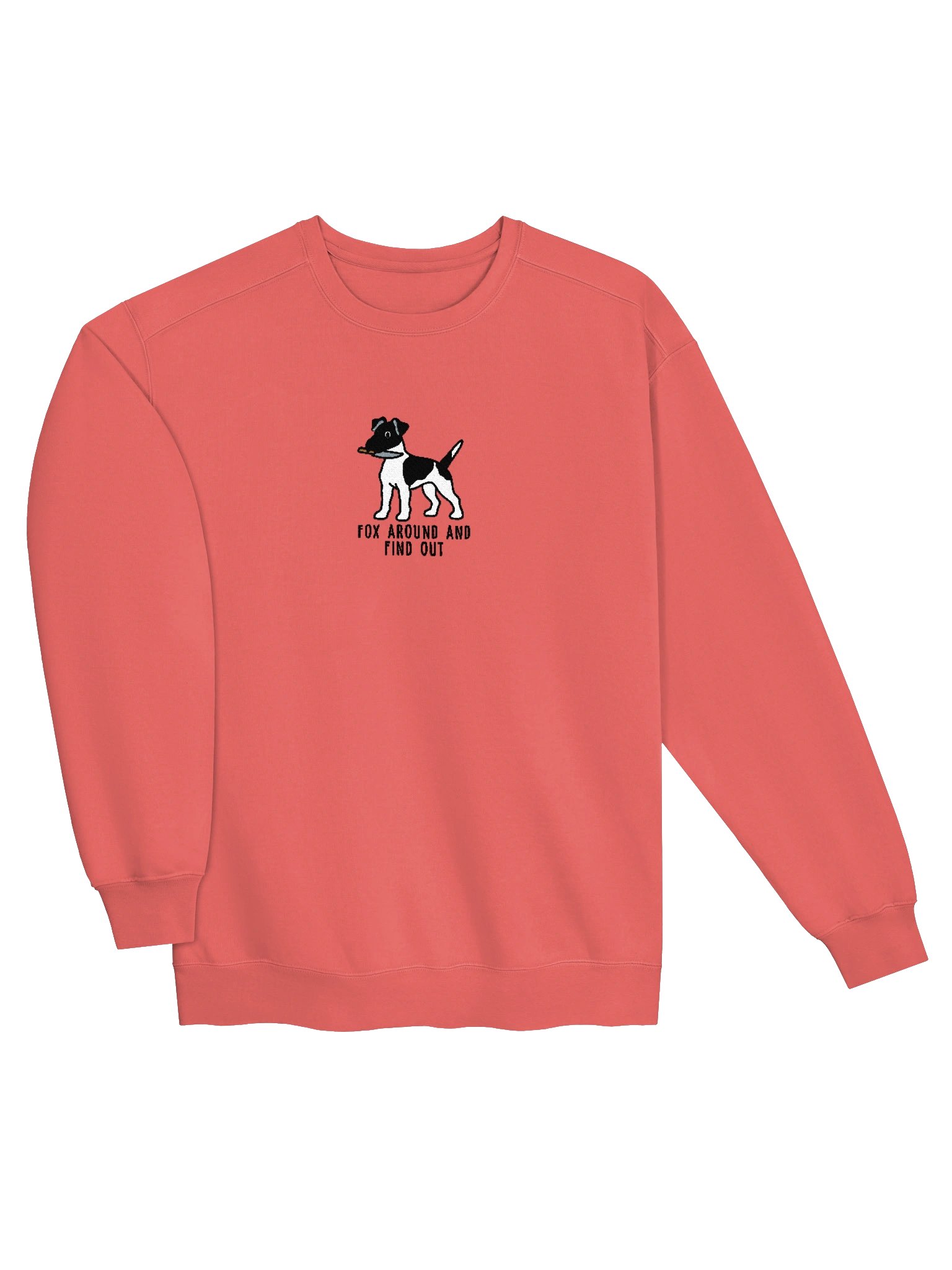 Fox Around and Find Out Funny Chibi-Style Embroidered Premium Sweatshirt for Smooth Fox Terrier(Black & White) Owners product image (19)