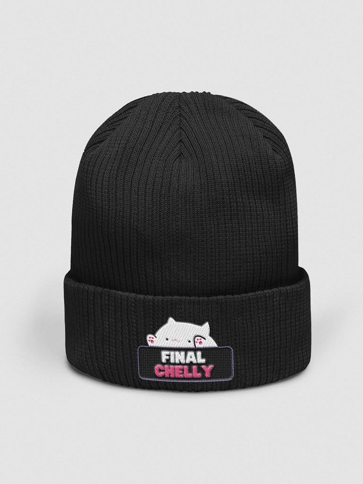Click Clack Bongo Cat Organic Embroidered Ribbed Beanie product image (2)