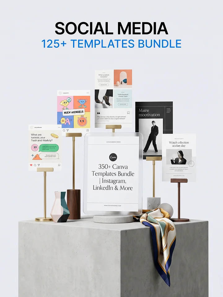 Social Media Templates Bundle | 125+ Canva Templates for Instagram, LinkedIn & More product image (1)