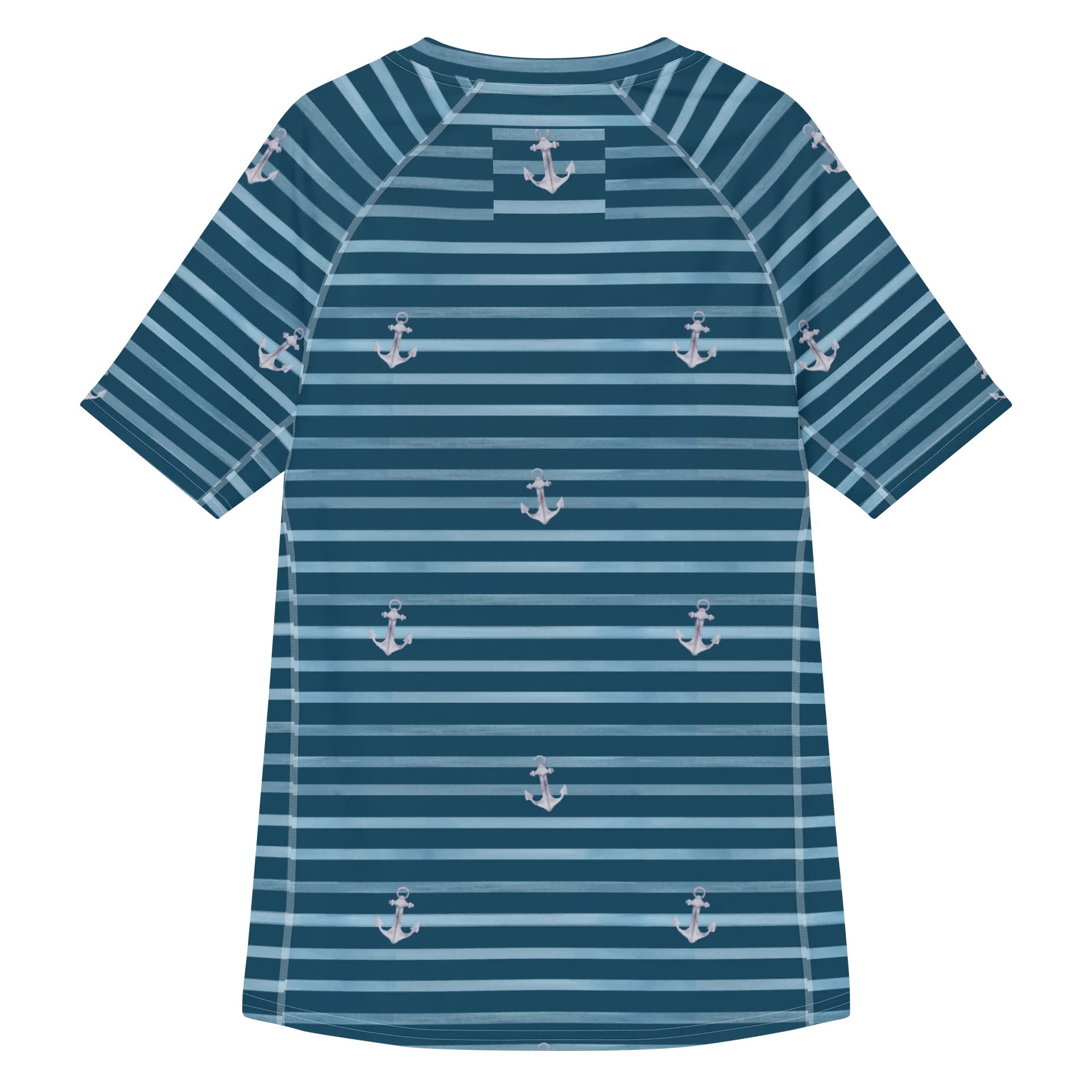 Nautical Men's Rash Guard in Maritime Stripes Pattern product image (2)