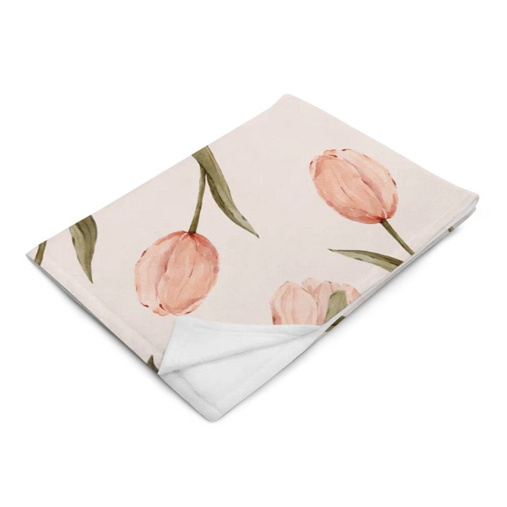 Velvet blanket with pink tulips product image (14)