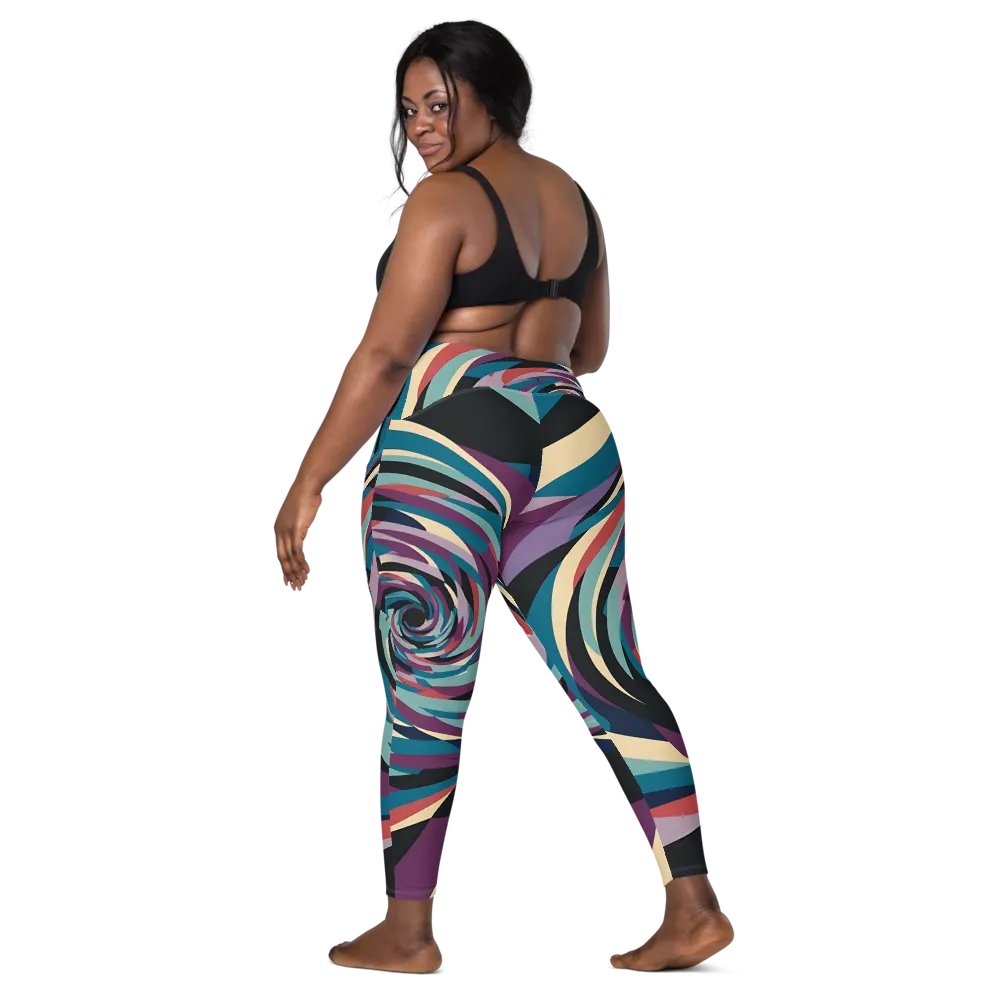 Abstract Lithographic Pattern Design Leggings with pockets - V5 product image (3)