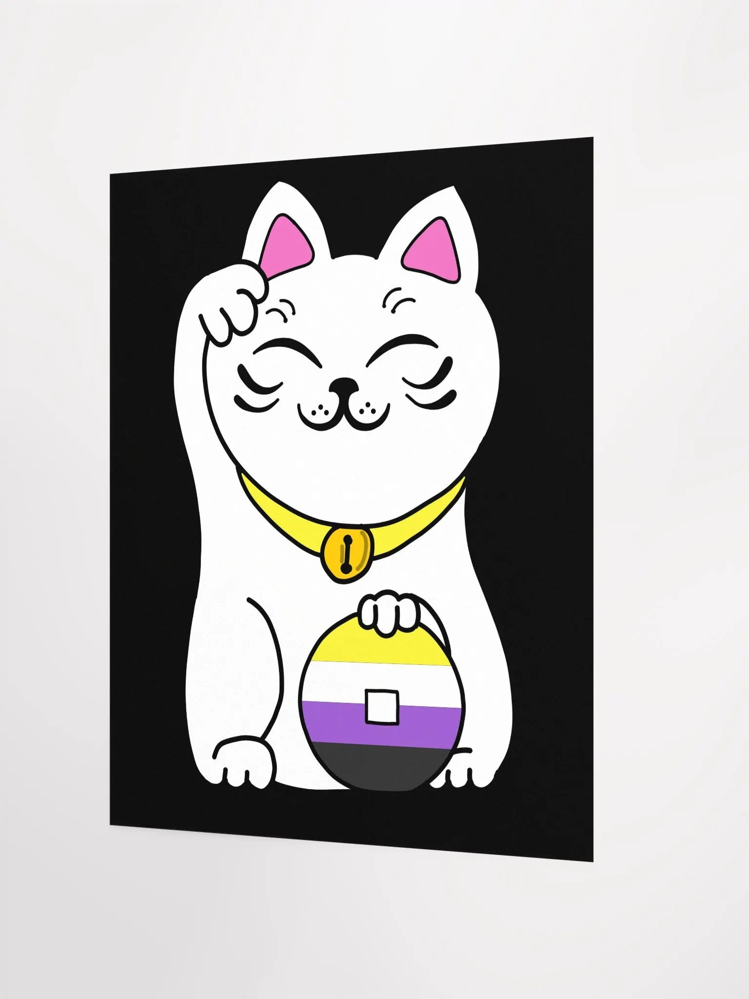 Maneki neko nonbinary pride poster product image (2)