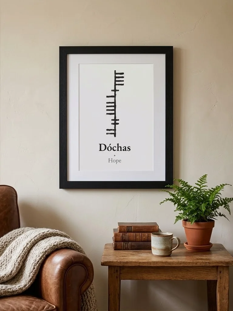 Dóchas – Celtic Hope Ogham Framed Art Print product image (27)