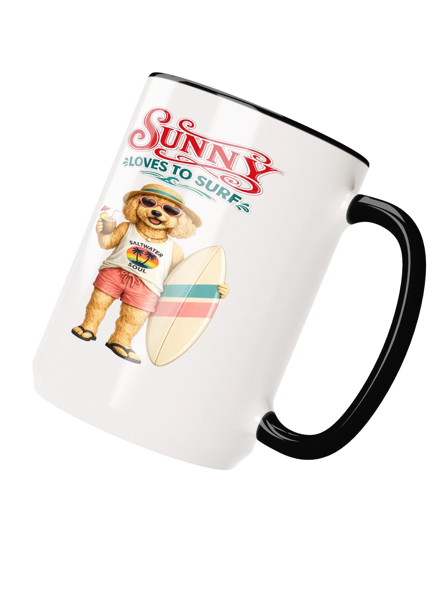 Sunny Loves to Surf Dog Mug product image (10)