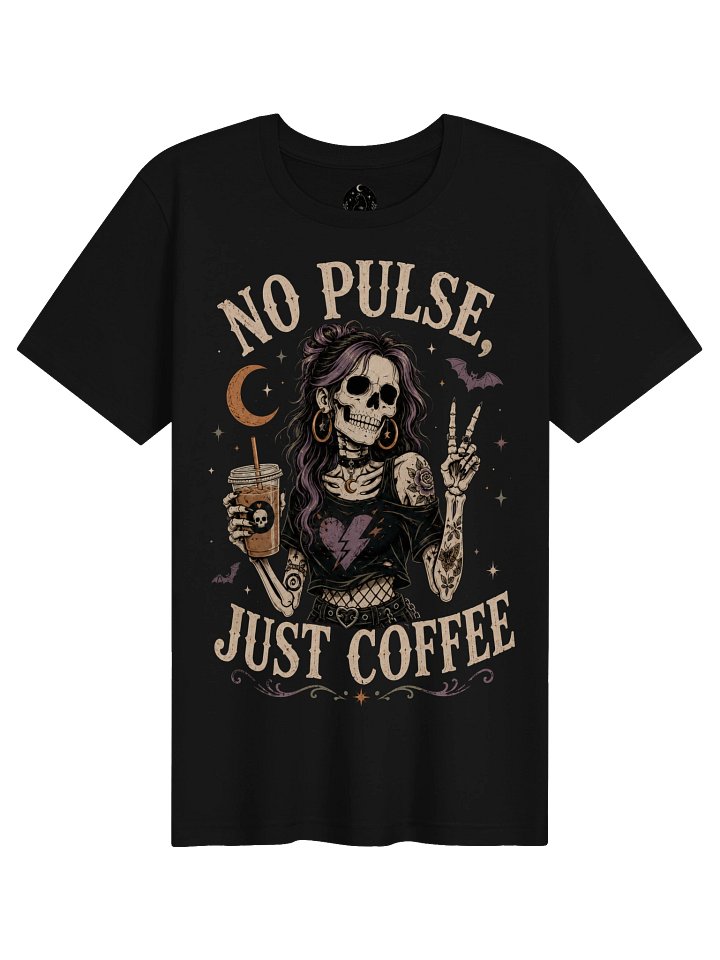 No Pulse, Just Coffee | Skeleton Coffee Girl Graphic T-Shirt product image (2)
